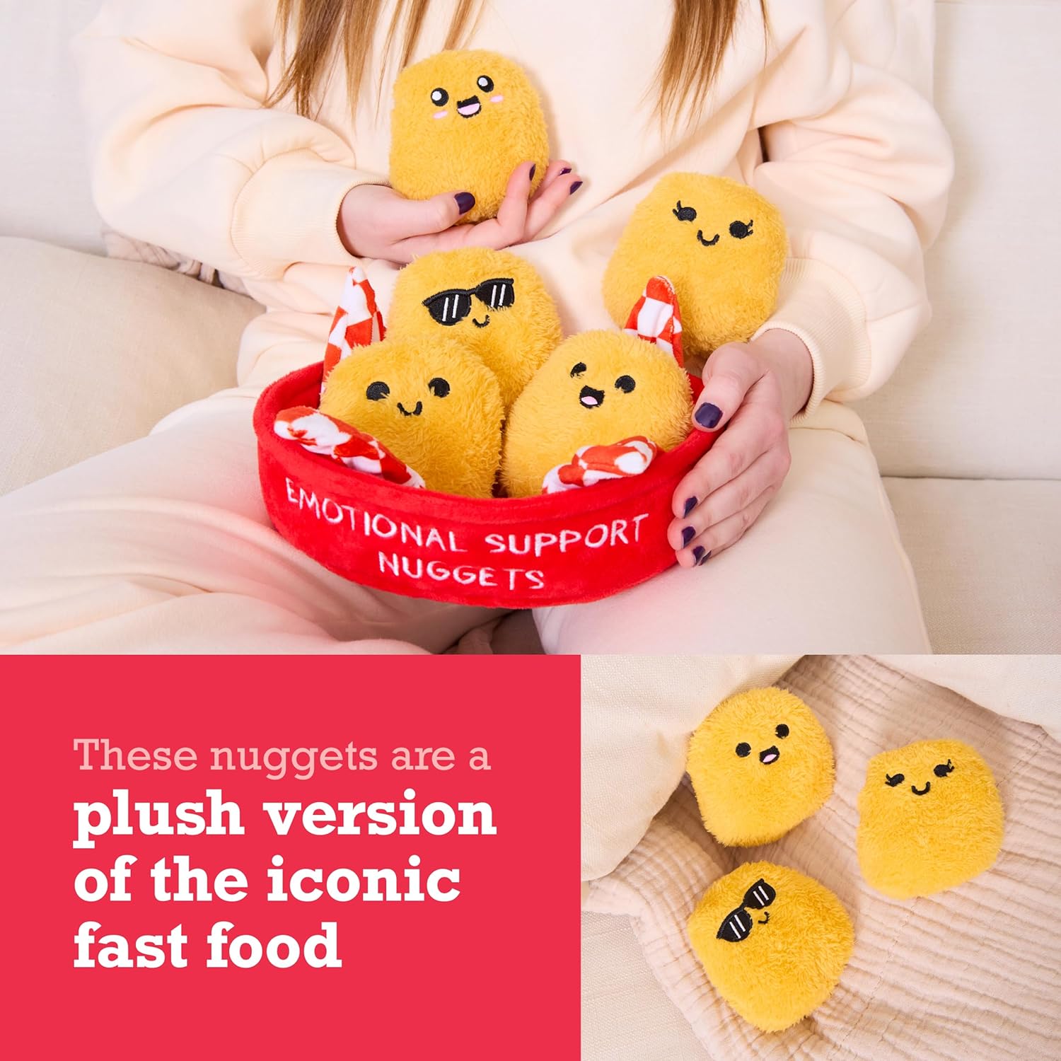 Emotional Support Nuggets by Relatable, Easter Plush Cuddly Stuffed An