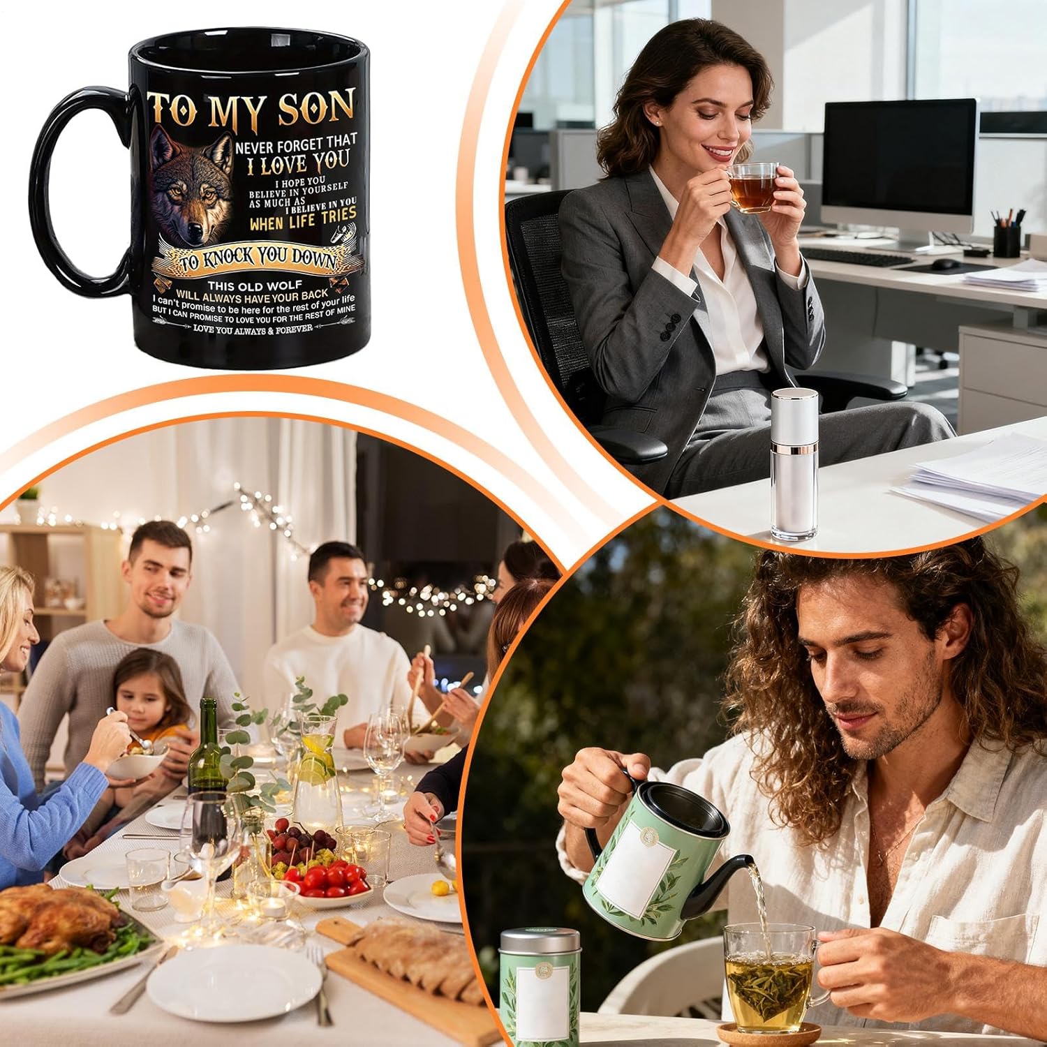 Ceramic Son Mug - 330ml Classic Coffee Cup, Family Beverage Tool with 