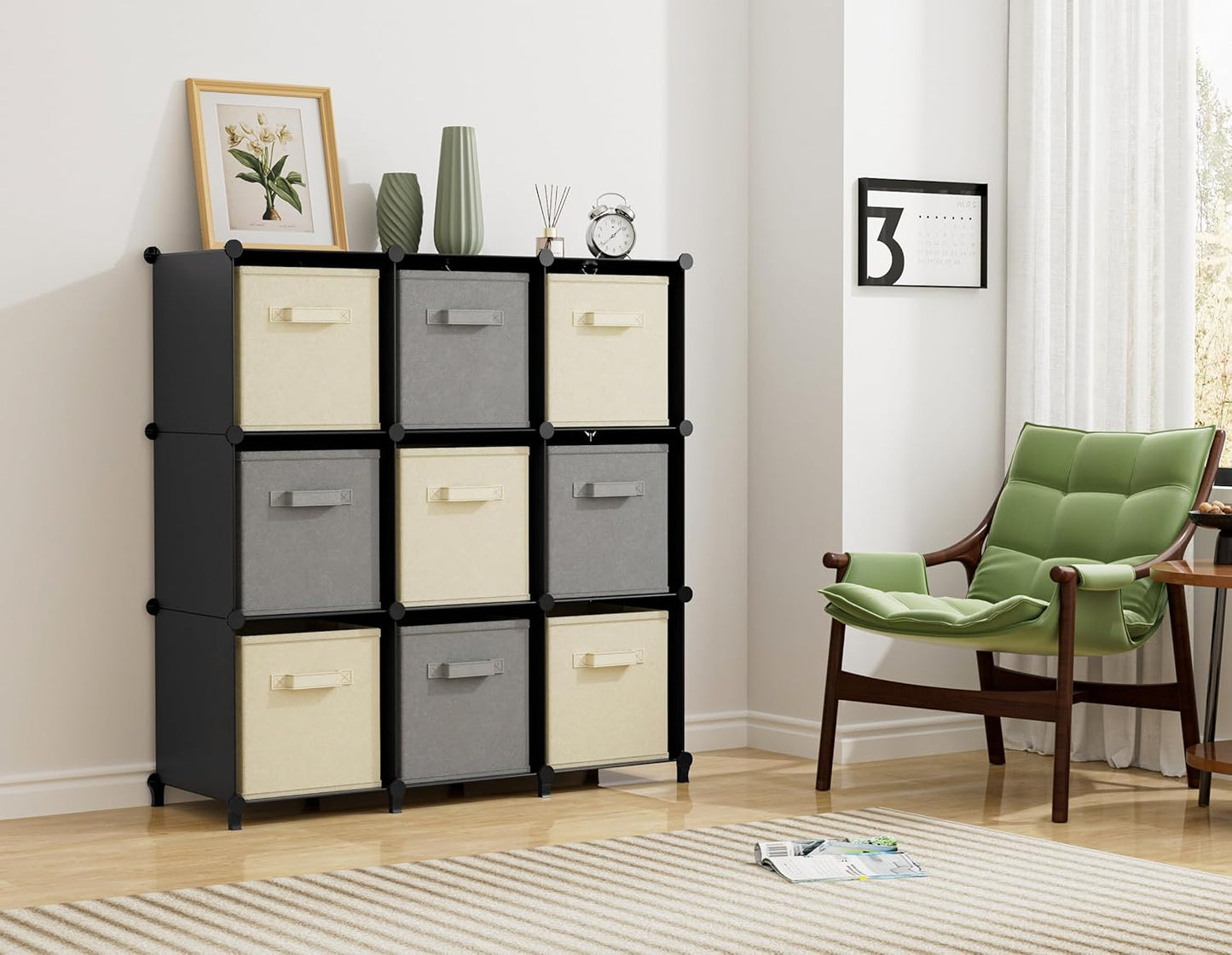 HOMIDEC Closet Organizers and Storage, 9 Cube Storage Organizer, Porta