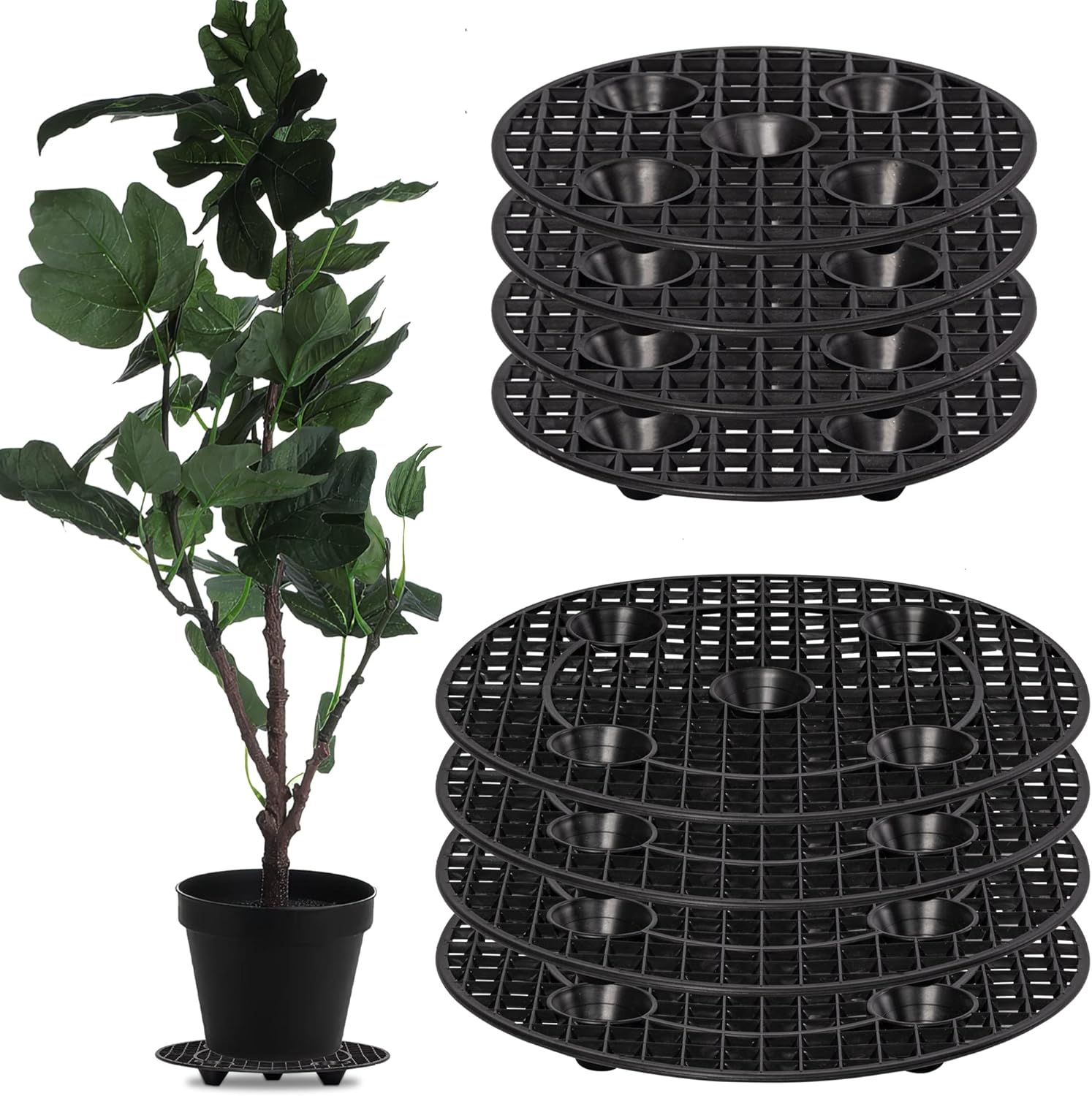 8Pcs Plant Stand Indoor Outdoor, Plant Level Pot Elevator- 2 Size Plan
