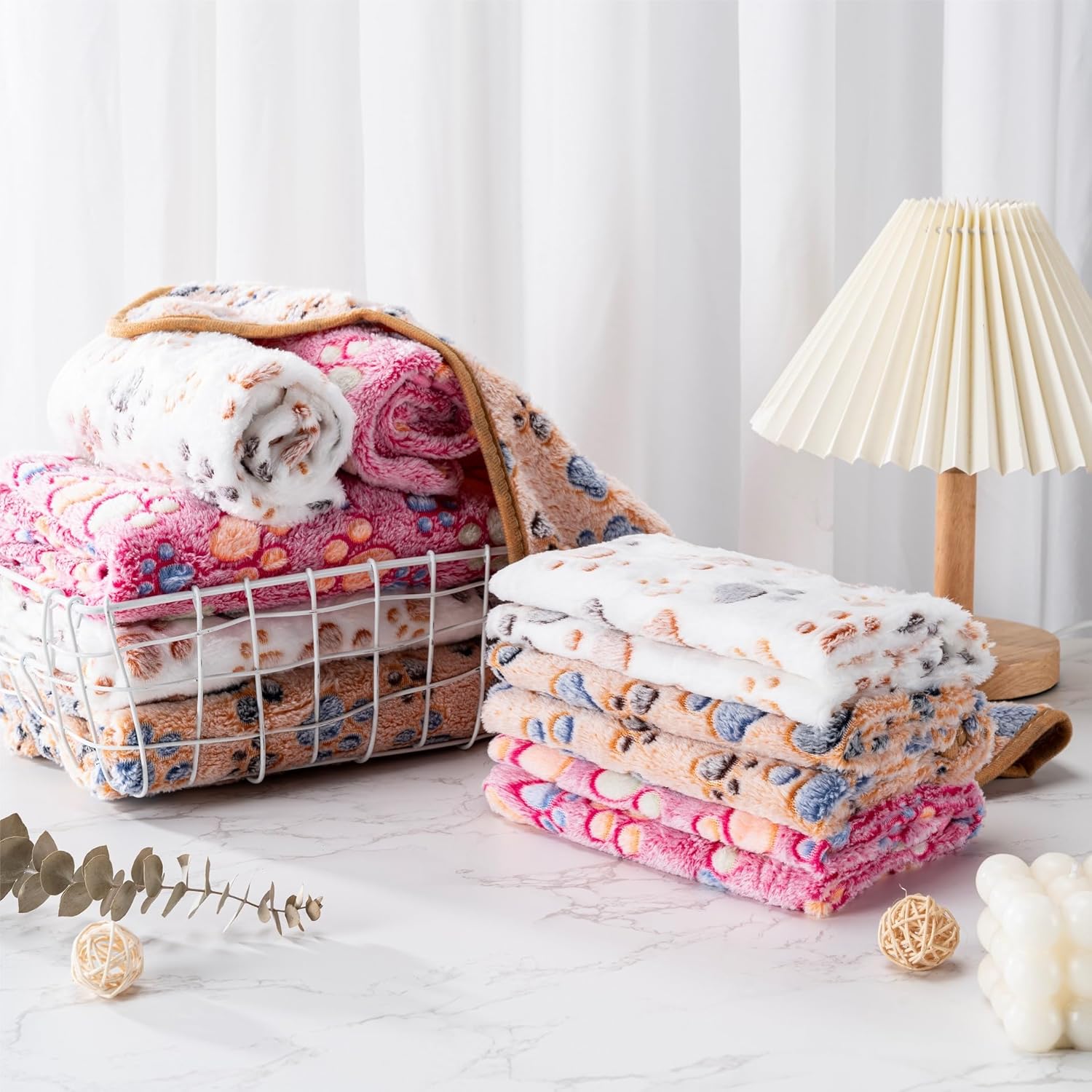 1 Pack 3 Blankets Super Soft Fluffy Premium Fleece Pet Blanket Flannel