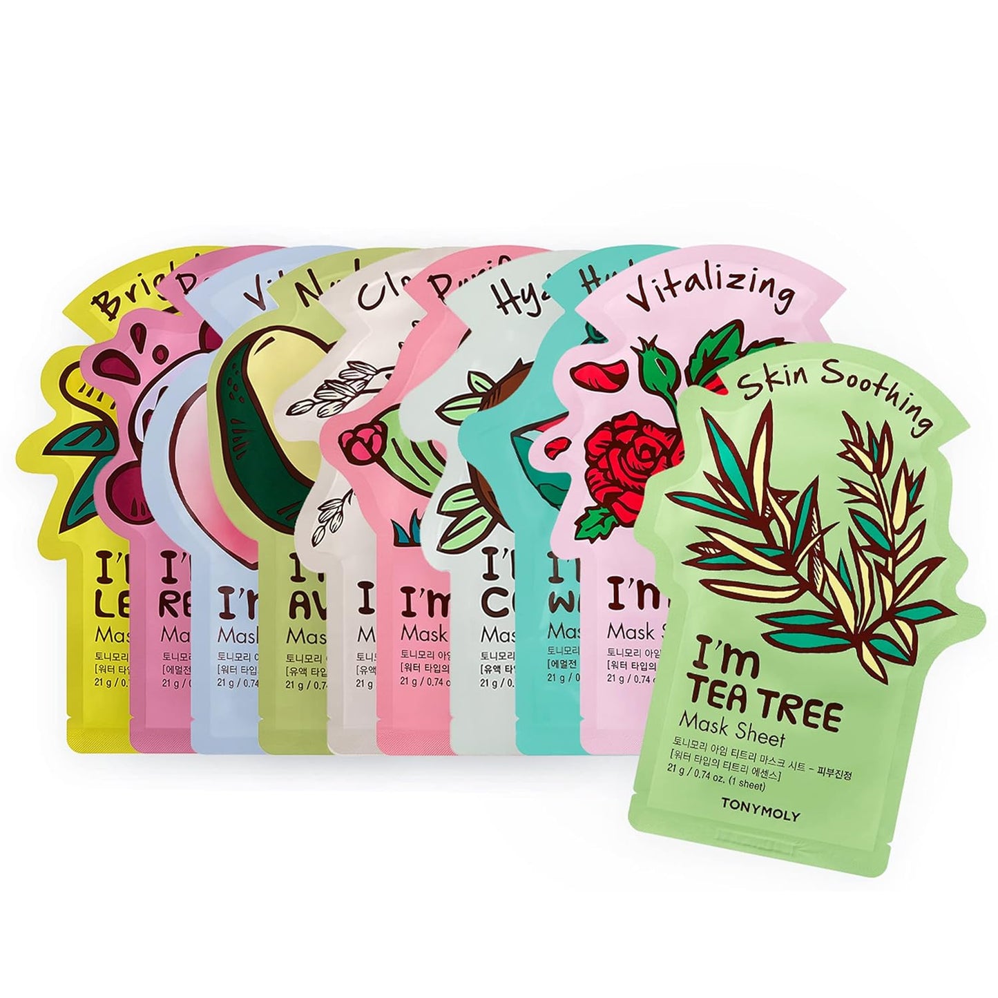 TONYMOLY I’m Real Sheet Mask Gift Set, Korean Skincare Face Masks for 