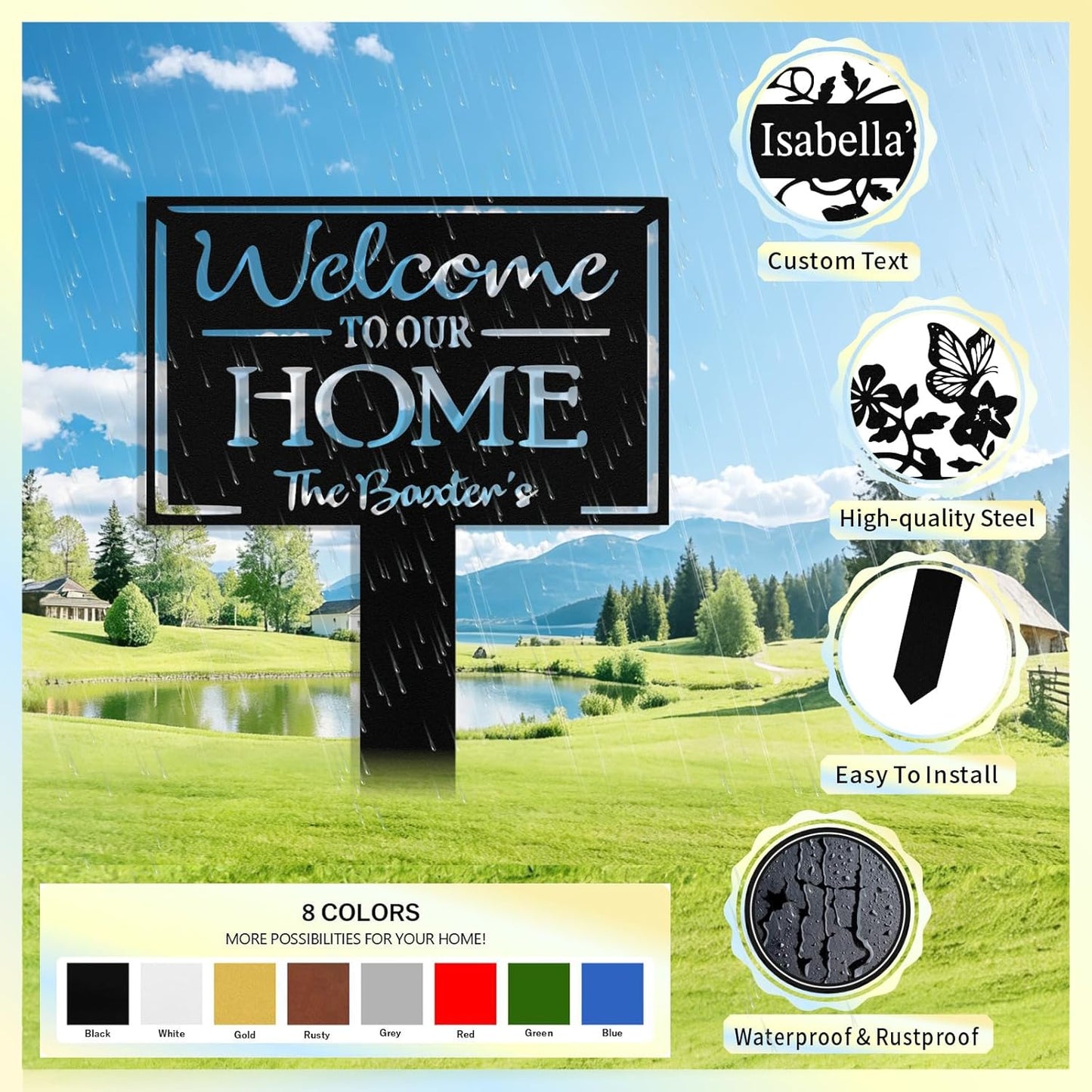 Custom Metal Garden Signs with Stake, Personalized Garden Signs for Ou