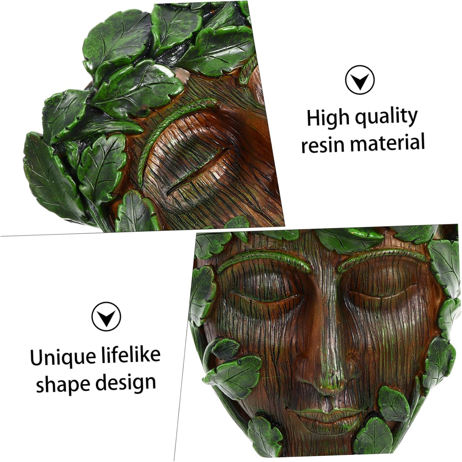 Milisten Outdoor Bird Feeder Tree Face Sculpture Resin Garden Decorati
