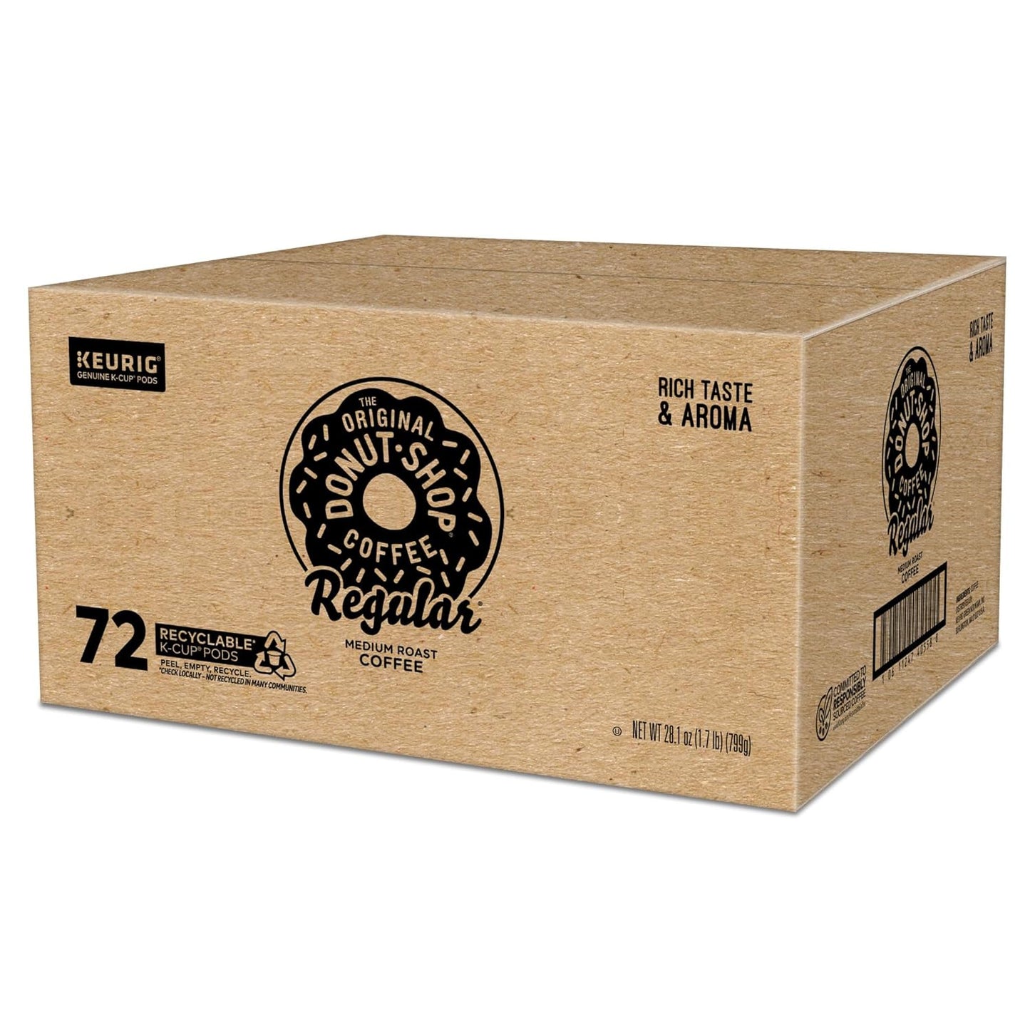The Original Donut Shop Regular Keurig Single-Serve K-Cup Pods, Medium Roast Coffee, 72 Count