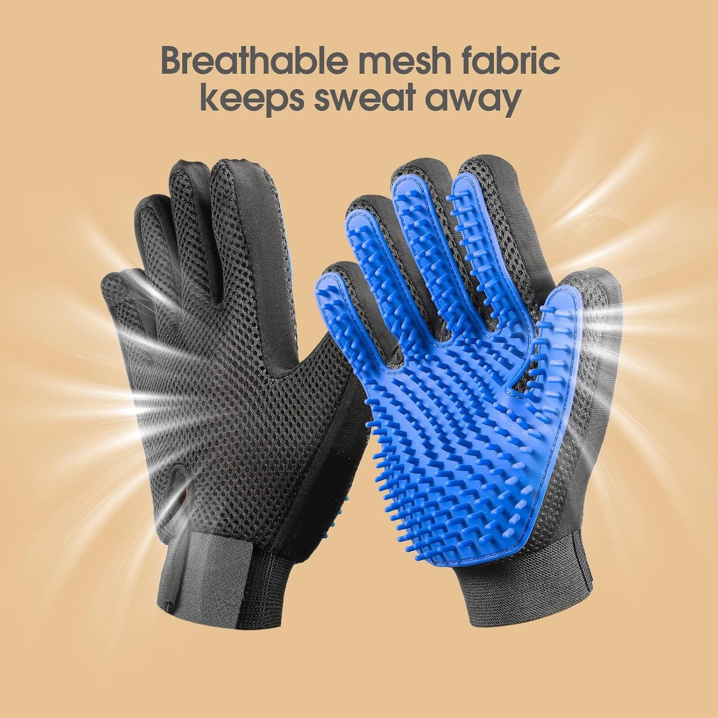 Upgrade Efficient Pet Hair Remover Gloves - Gentle Shedding Brushes fo