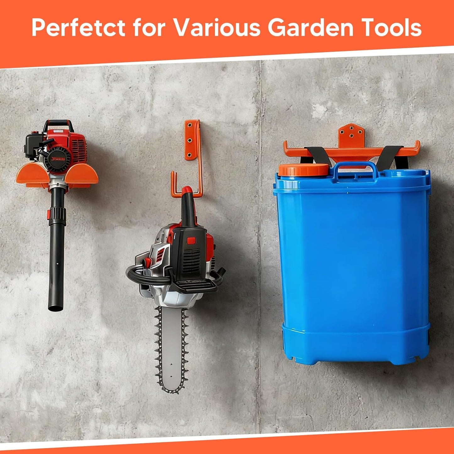3 Pack Chainsaw Holder, Weed Eater Hanger, Backpack Blower Rack, Thick