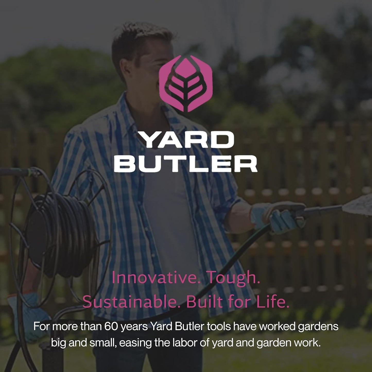 Yard Butler Free Standing Swivel Hose Reel - Water Hose Caddy For Yard or Garden - Outdoor Garden Hose Accessories, Water Hose Reel Rotate 360 Degree, Freestanding Metal Outdoor Water Pipe Stand