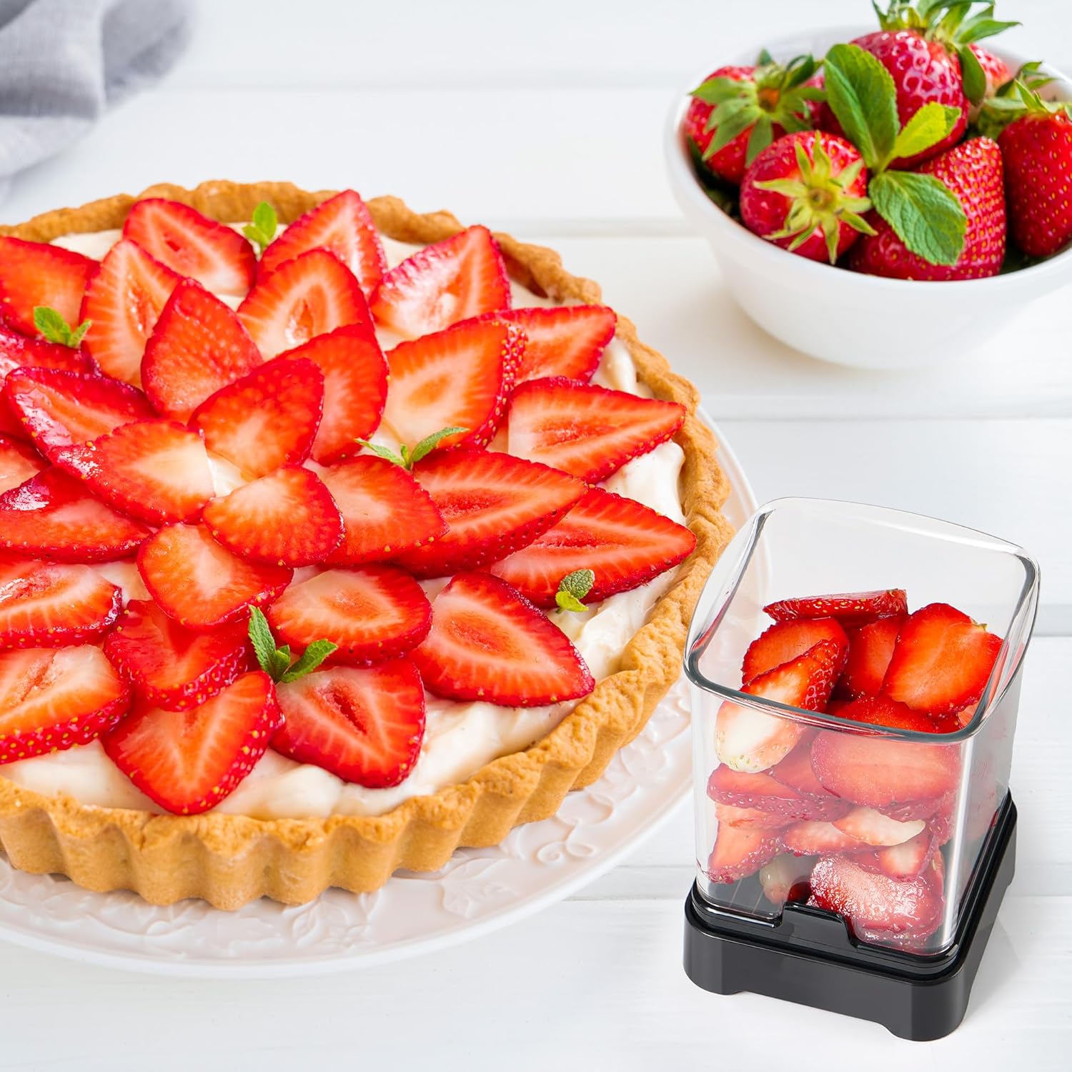 Fruit Slicer Cup for Strawberry, Banana, Hard-Boiled Egg - Detachable 