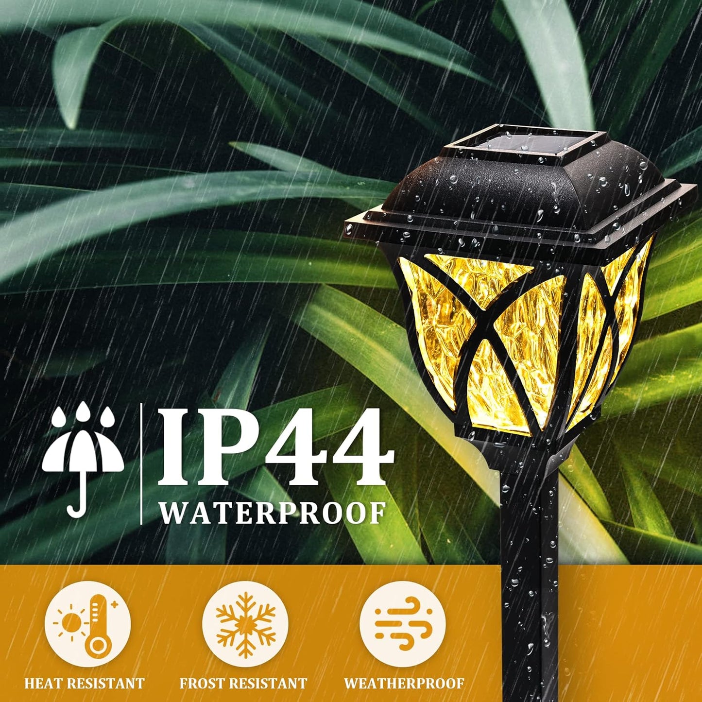 GIGALUMI 6 Pack Solar Lights Outdoor Waterproof, LED Solar Garden Ligh