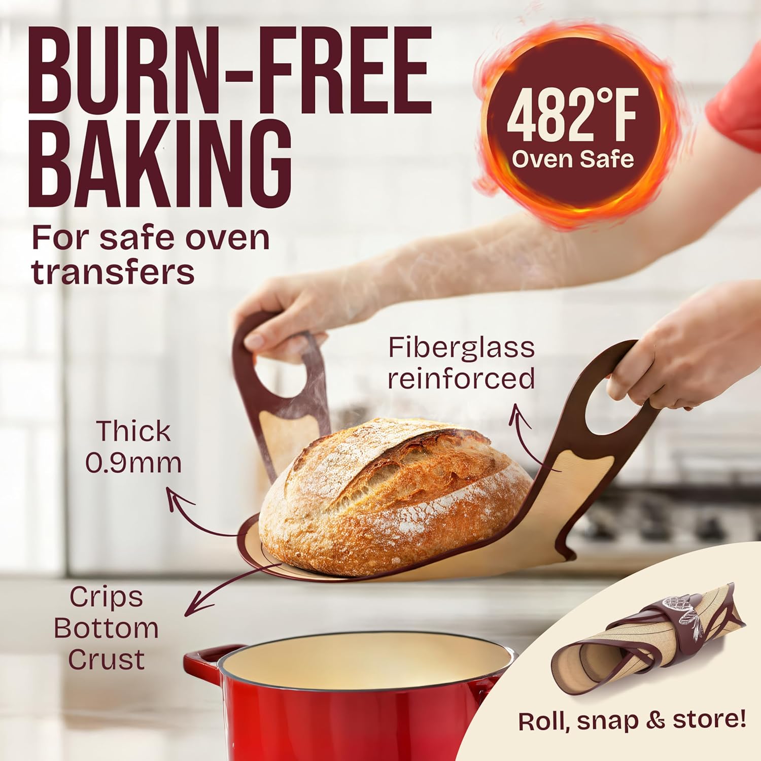 Superbaking Sourdough Starter Kit, 9" Round Banneton Bread Proofing Ba