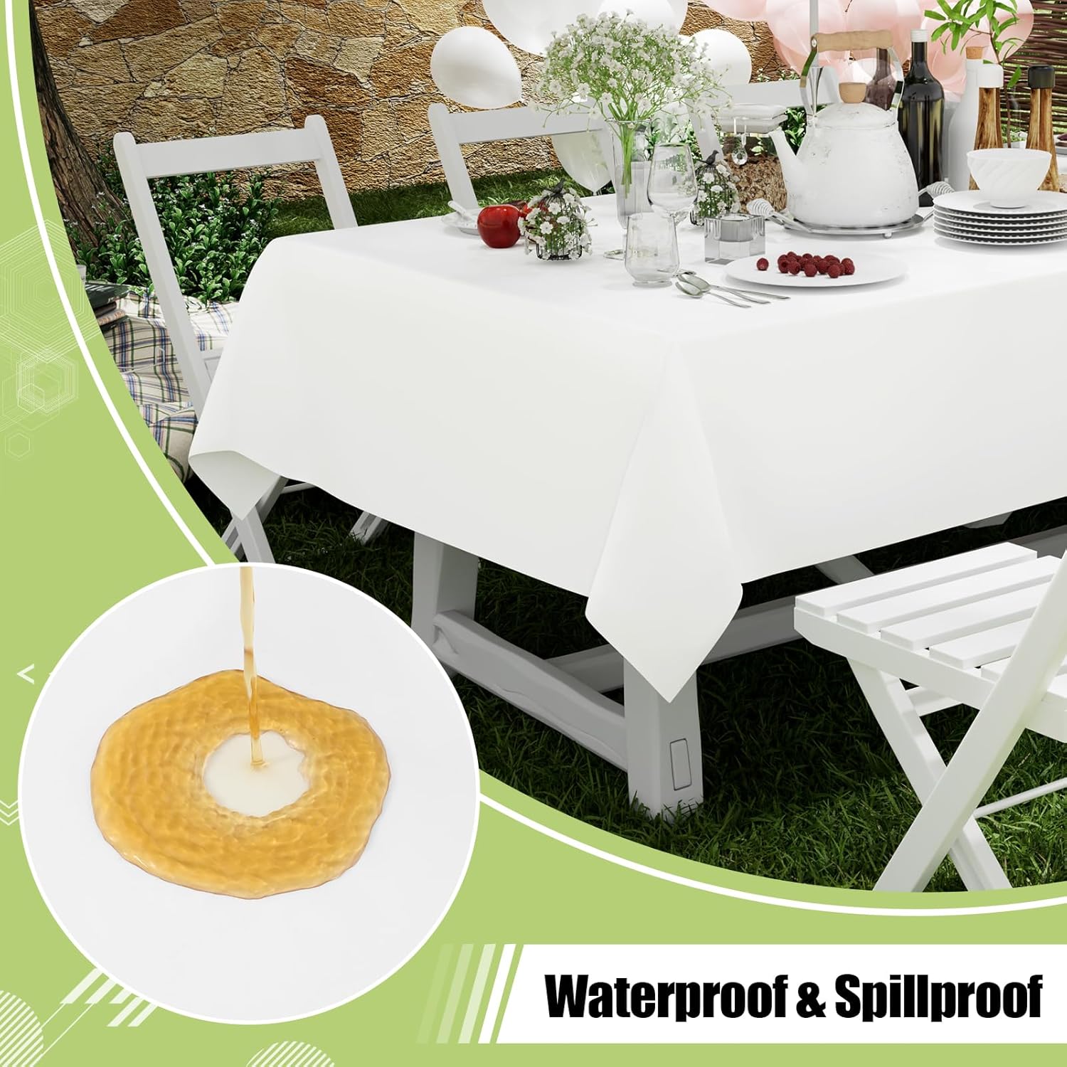 Smiry Disposable Table Cloth - 6 Pack, 54 x 108 Inch Waterproof Rectan