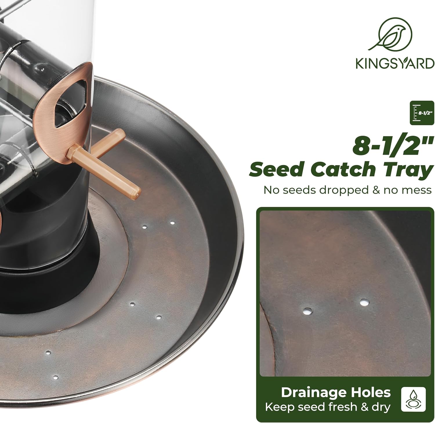 Kingsyard Metal Bird Feeders for Outdoors Hanging, Wild Bird Feeder wi