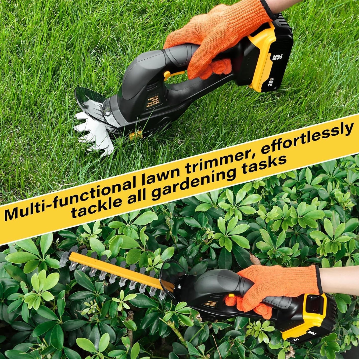 Hedge Trimmer Cordless for DEWALT 20V MAX Battery, 1500RPM Grass Trimm