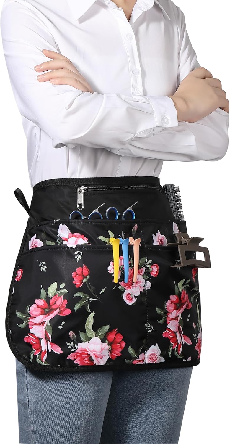 Barber Apron with 6 Pockets, Waterproof and Bleach-proof Hair Stylist 