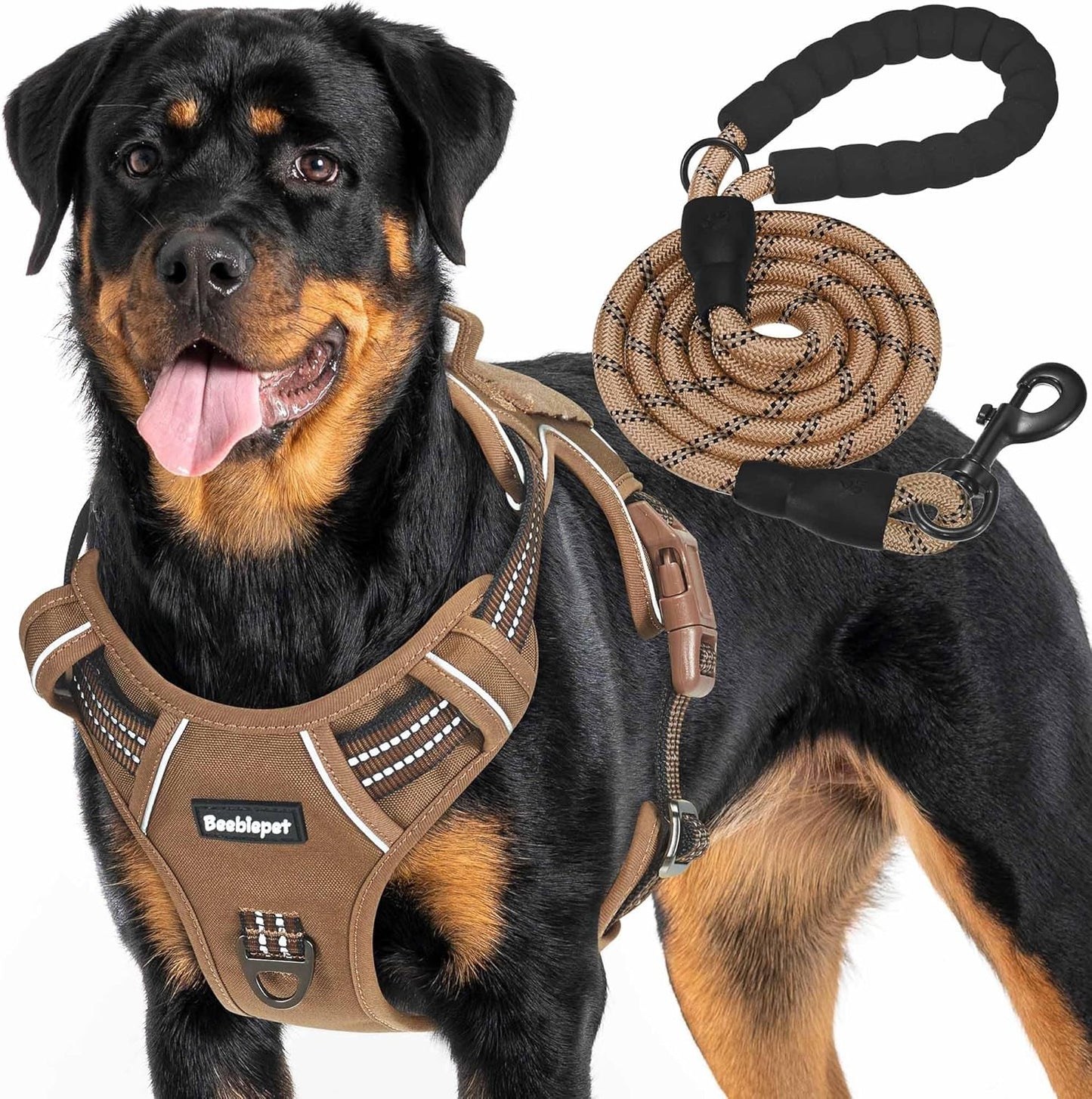 Heavy Duty Tactical Dog Harness for Large Dogs, No Pull Adjustable Pet