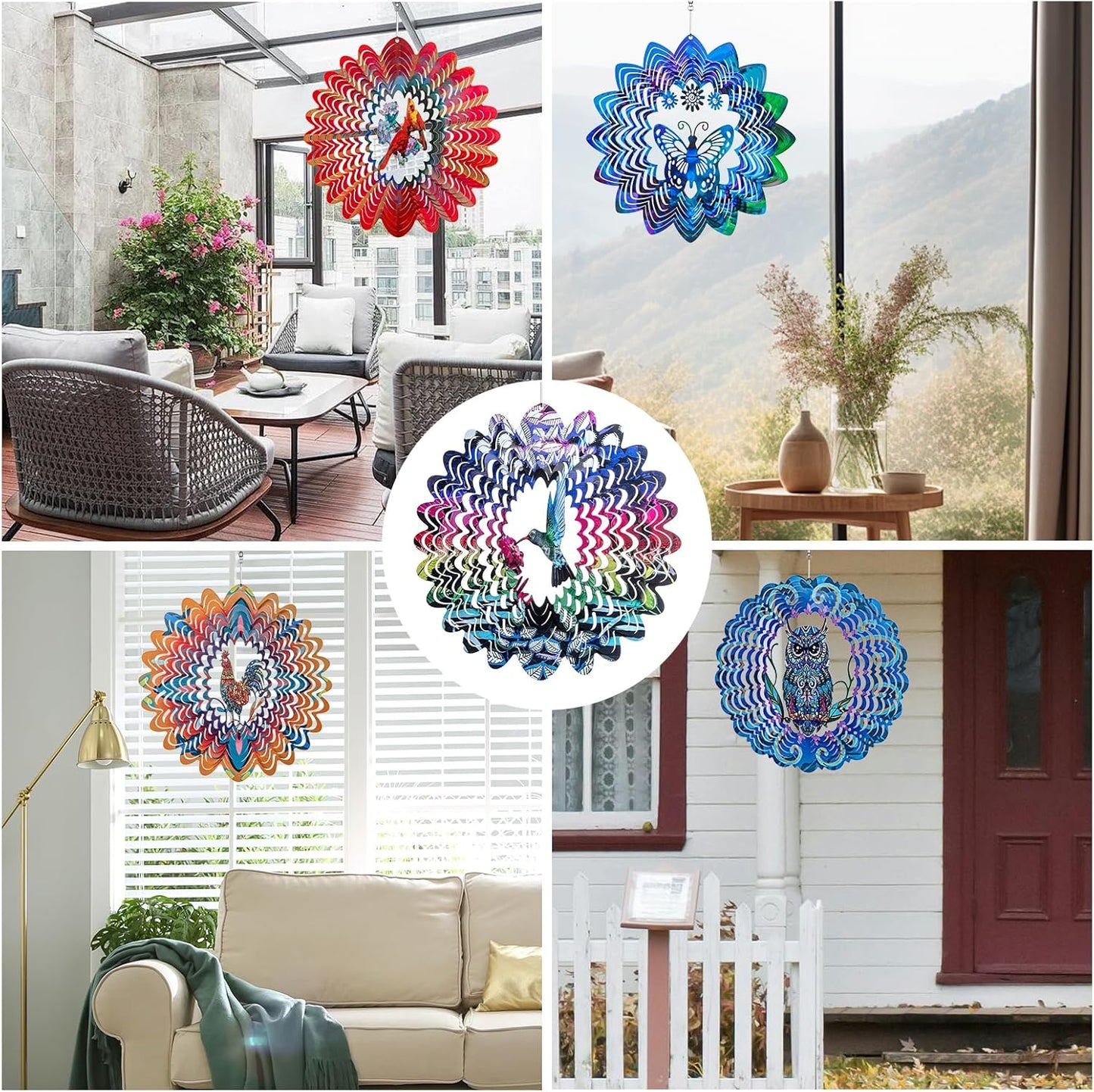 Metal 3D Hanging Cardinal Wind Spinner for Yard Garden Decorations Outdoors, Funny Red Cardinal Christmas Decor Ideas - Birthday Gifts for Women Mom Grandma Wife