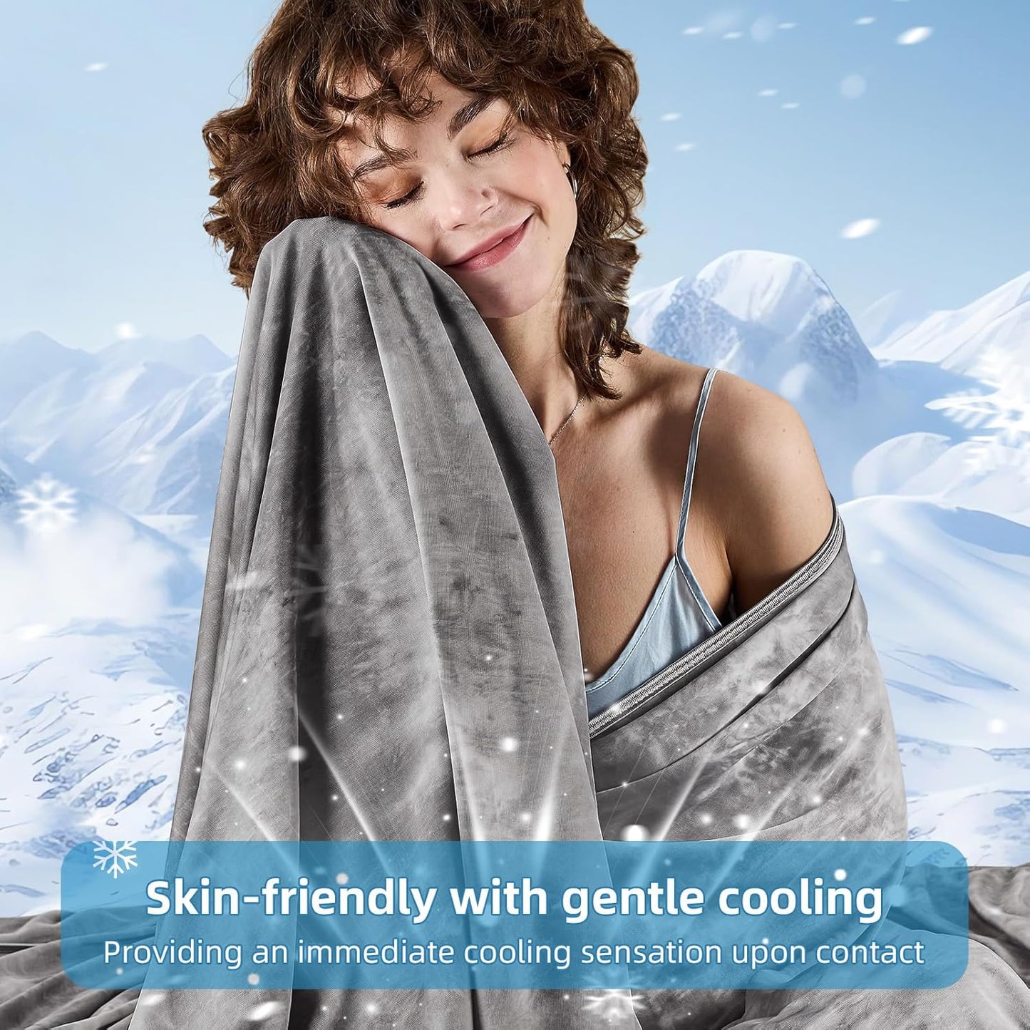 inhand Cooling Blanket Queen Size (90"x90"), Cooling Blankets for Hot Sleepers, Absorbs Heat to Keep Adults Cool For Summer Nights Sweats, Thin Cold Lightweight Blanket for Couch Bed, All Season Use