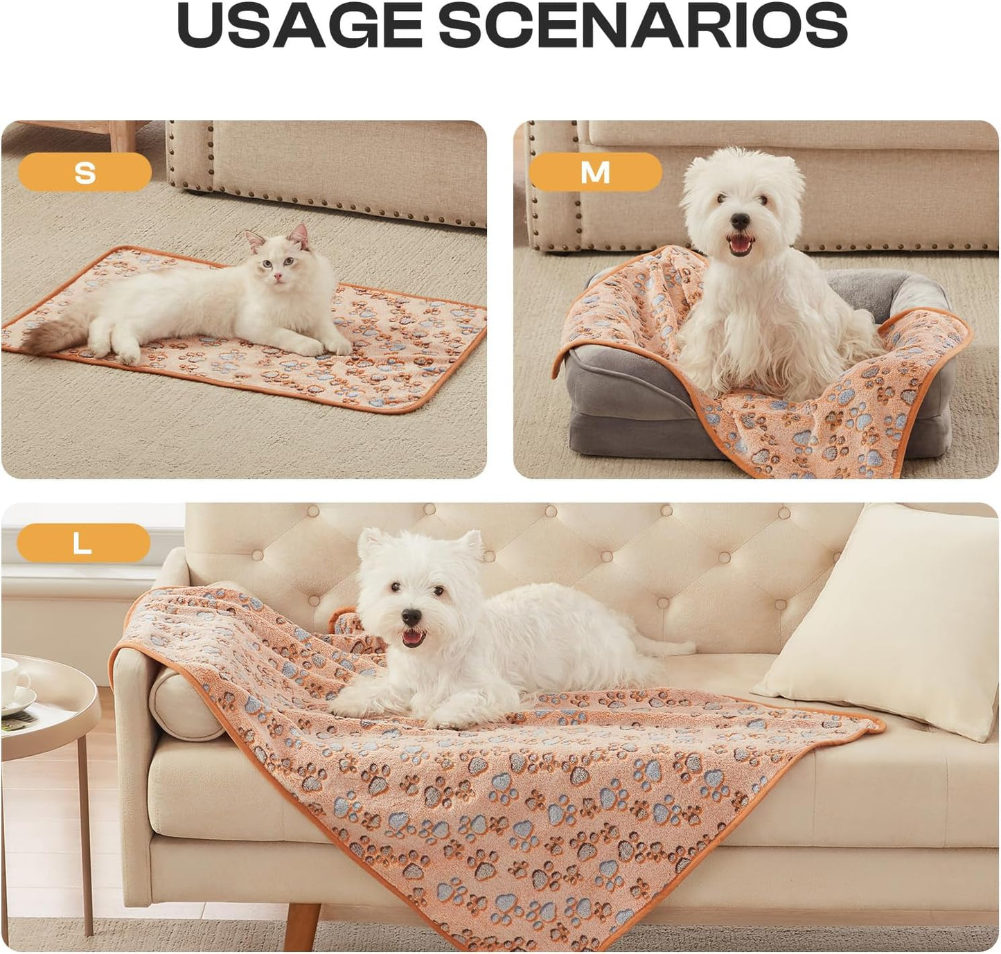 Luciphia 1 Pack 3 Blankets Super Soft Fluffy Premium Fleece Pet Blanke