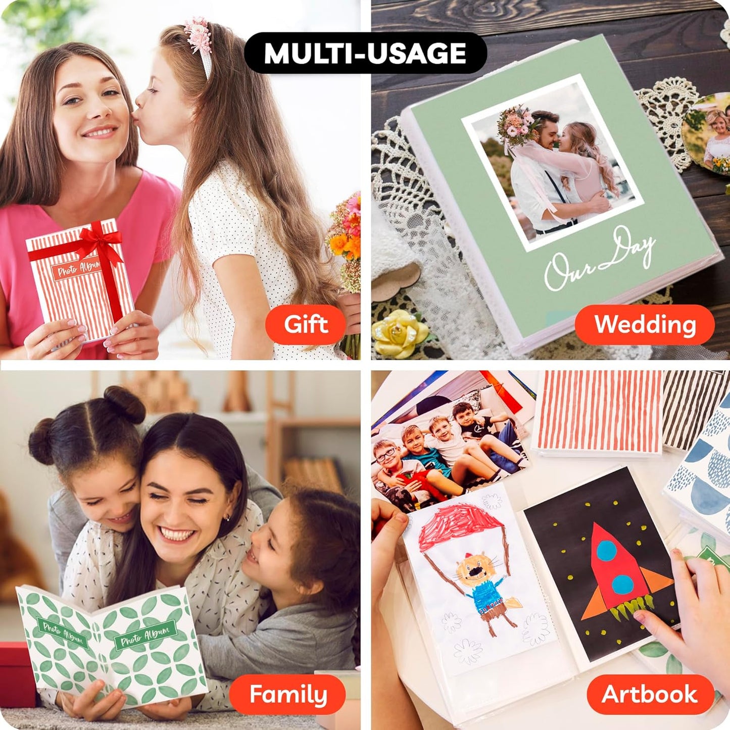 4x6 Photo Albums - (Set of 8), by Paper Plan, Mini Albums, Each Can Hold Up To 36 Photos, Works With Portrait and Landscape Pictures - Perfect for Storing Beautiful Memories