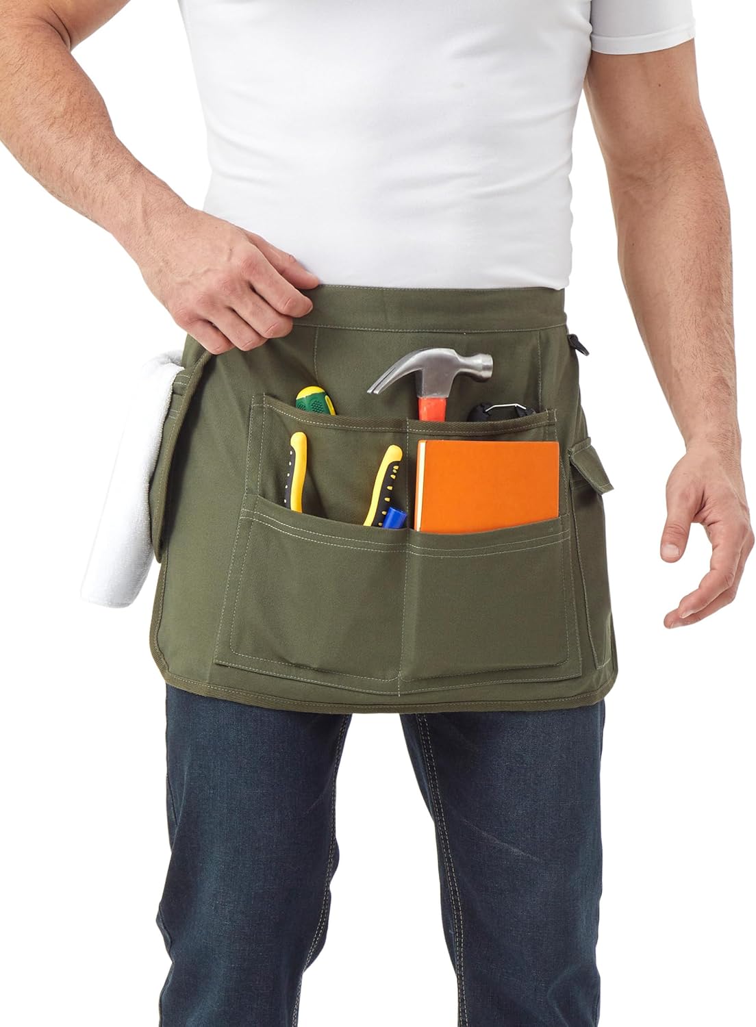 Nanxson Tool Apron Half Canvas Apron With Muti-Pockets for Home Garden