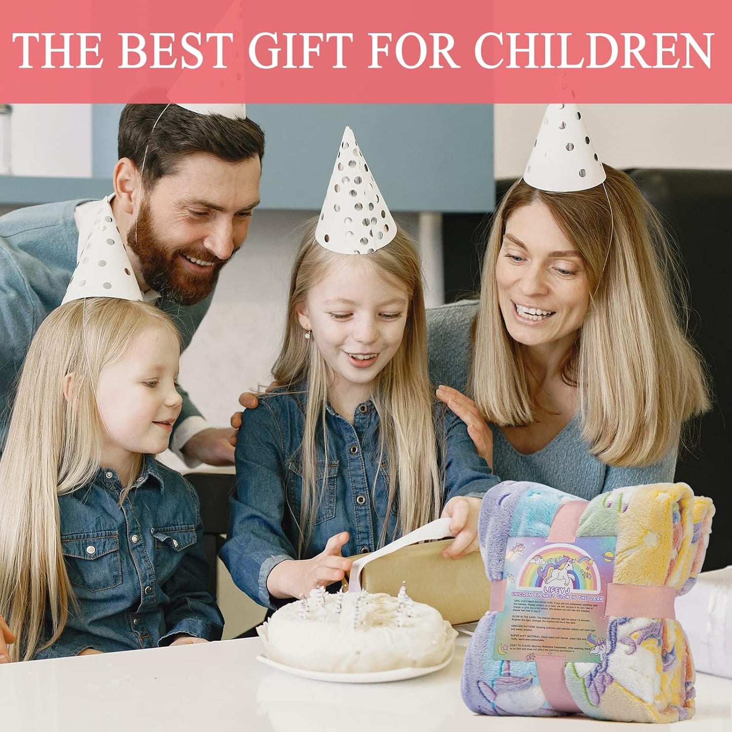 Glow in The Dark Blanket Unicorns Gifts for Girls, Soft Blanket 3 4 5 6 7 8 9 10 Year Old Girl Gifts, Toddler Girls Toys Age 6-8, Easter Gifts for Kids Birthday Gifts Presents, 50"x60"
