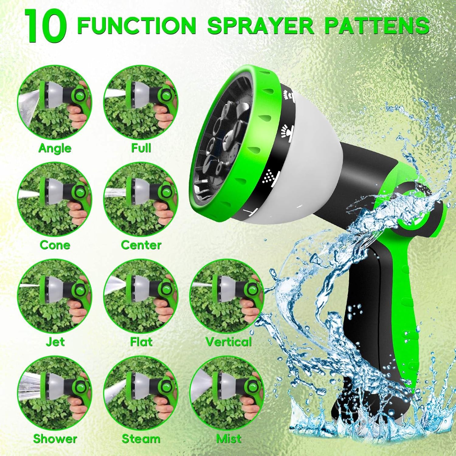 Garden Hose 50 FT, NON-EXPANDABLE Heavy-Duty Flexible & Lightweight Wa