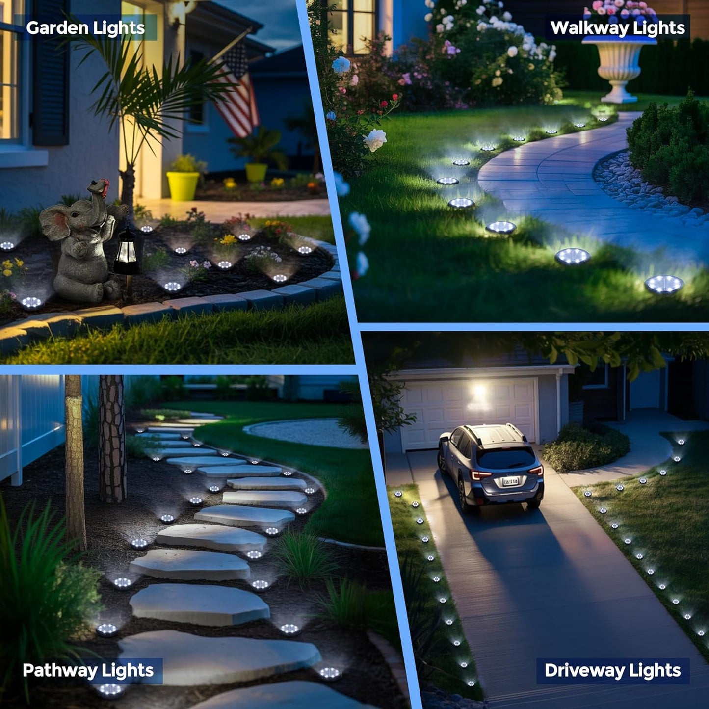 SOLPEX Mini Solar Ground Lights, 12 Pack Solar Lights Outdoor Waterpro