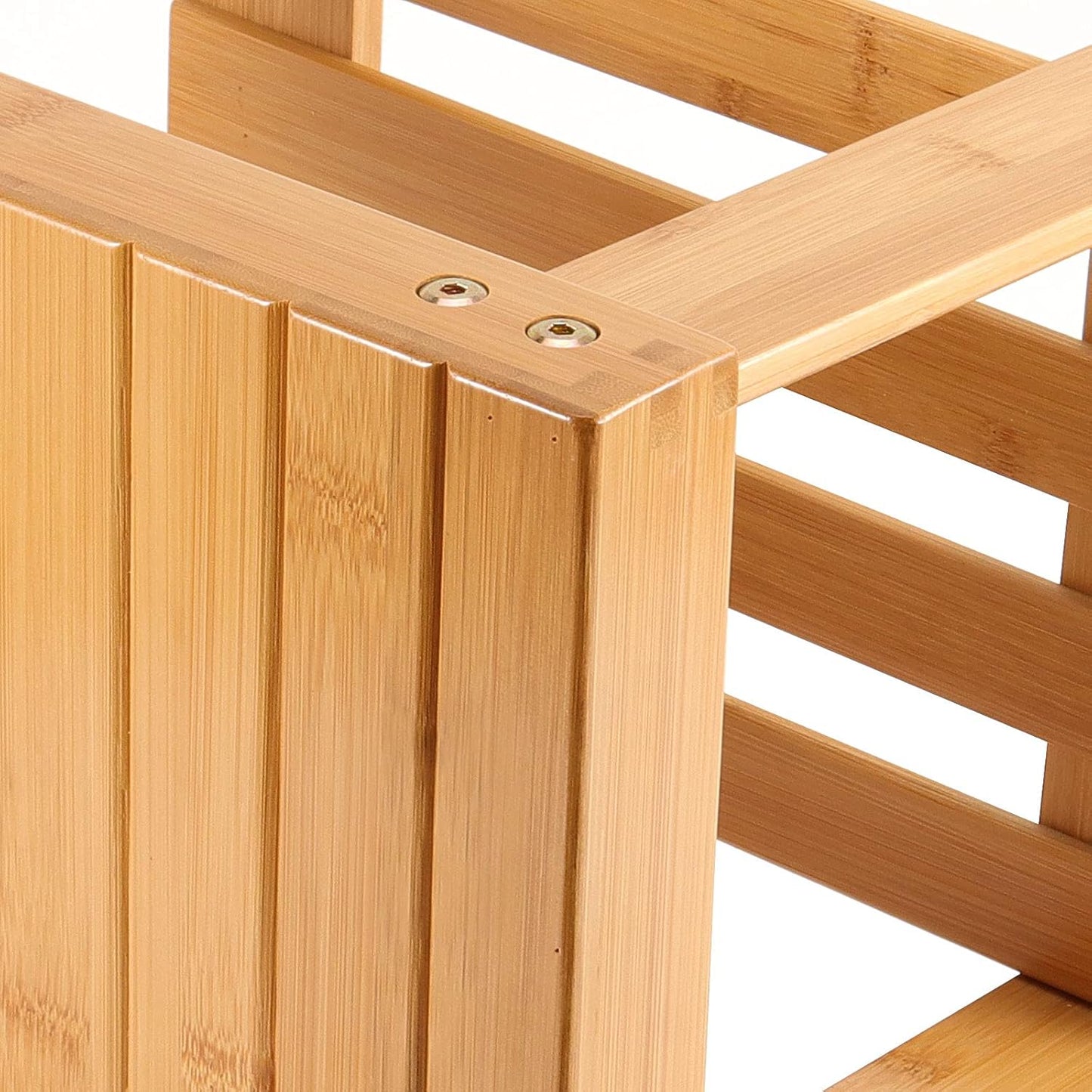 HOIGON 2 Pack 13 Inches Bamboo Step Stool, Bamboo Foot Stool with Storage Shelf, Non-Slip Stepping Stools for Home, Garden,Bathroom