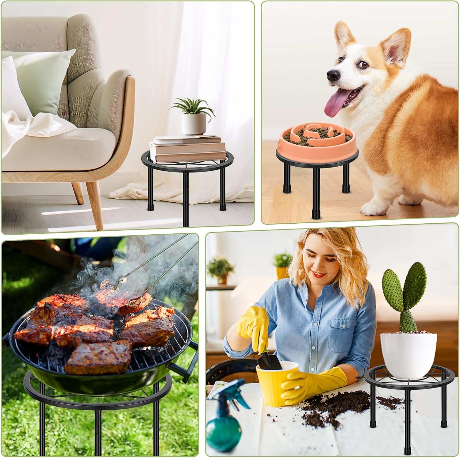 6 Pack Metal Plant Stands, Heavy Duty Plant Stand for Indoor Outdoor, 