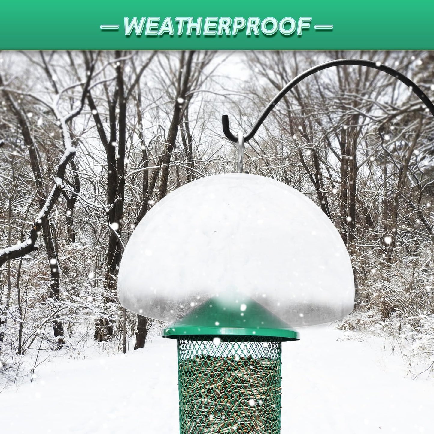 Rotating Squirrel Baffle for Bird Feeders,Two-Ways:Bird Feeder Dome or Baffle for Bird Feeder Pole,12" Clear Dome Rain Guard.