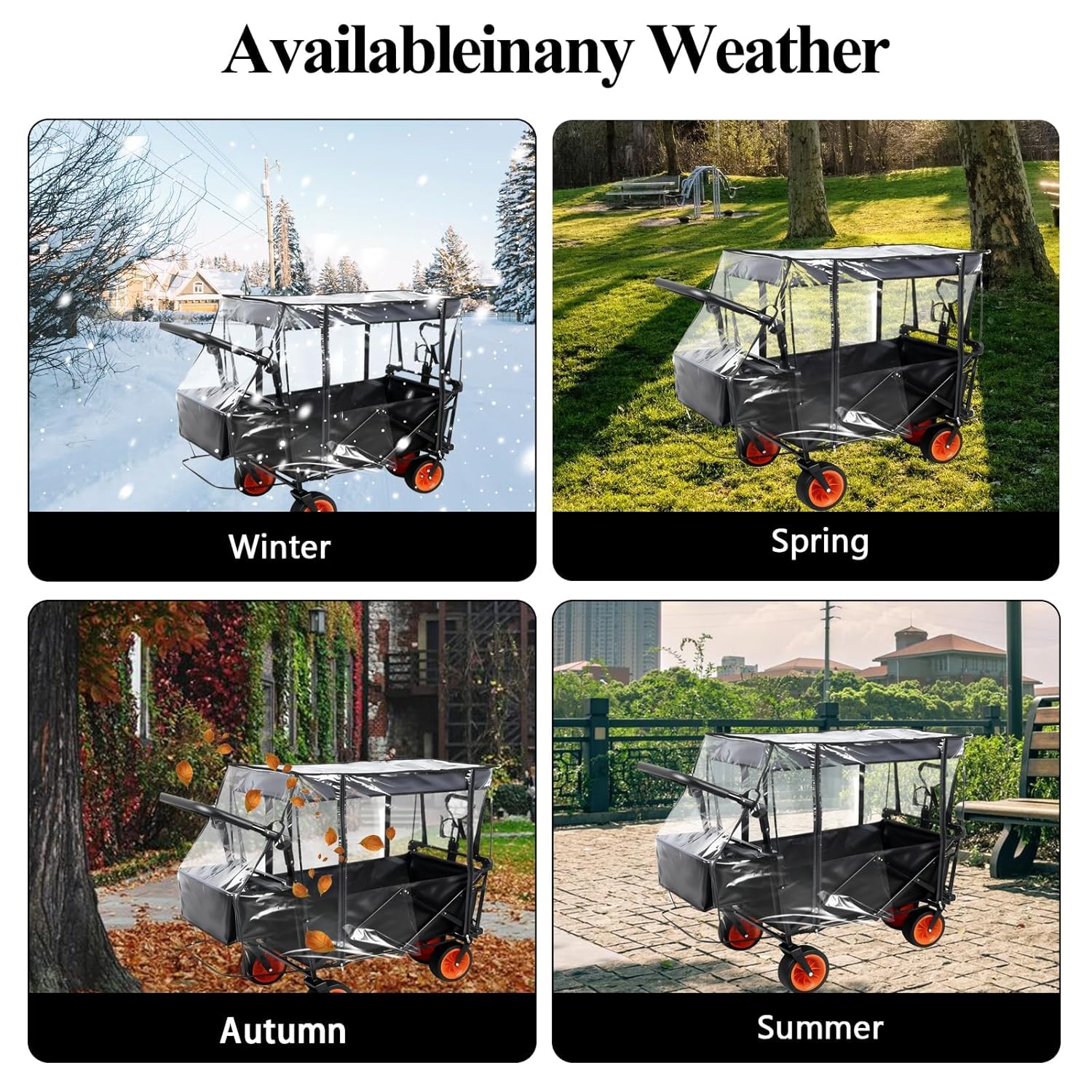 Wagon Rain Cover,Waterproof Sun Collapsible Cart Canopy Shade Wagons A
