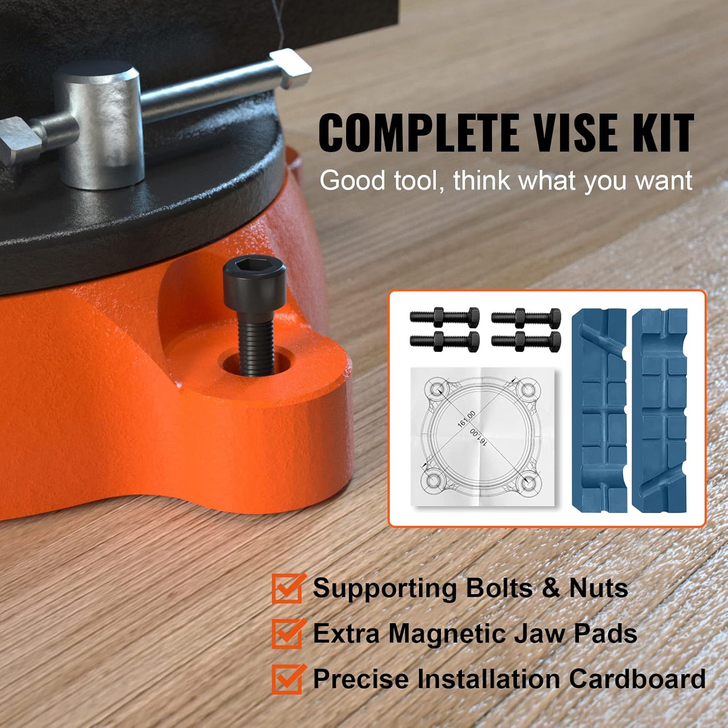 VEVOR Bench Vise, 6-inch Jaw Width 5.9-inch Jaw Opening, 360-Degree Sw