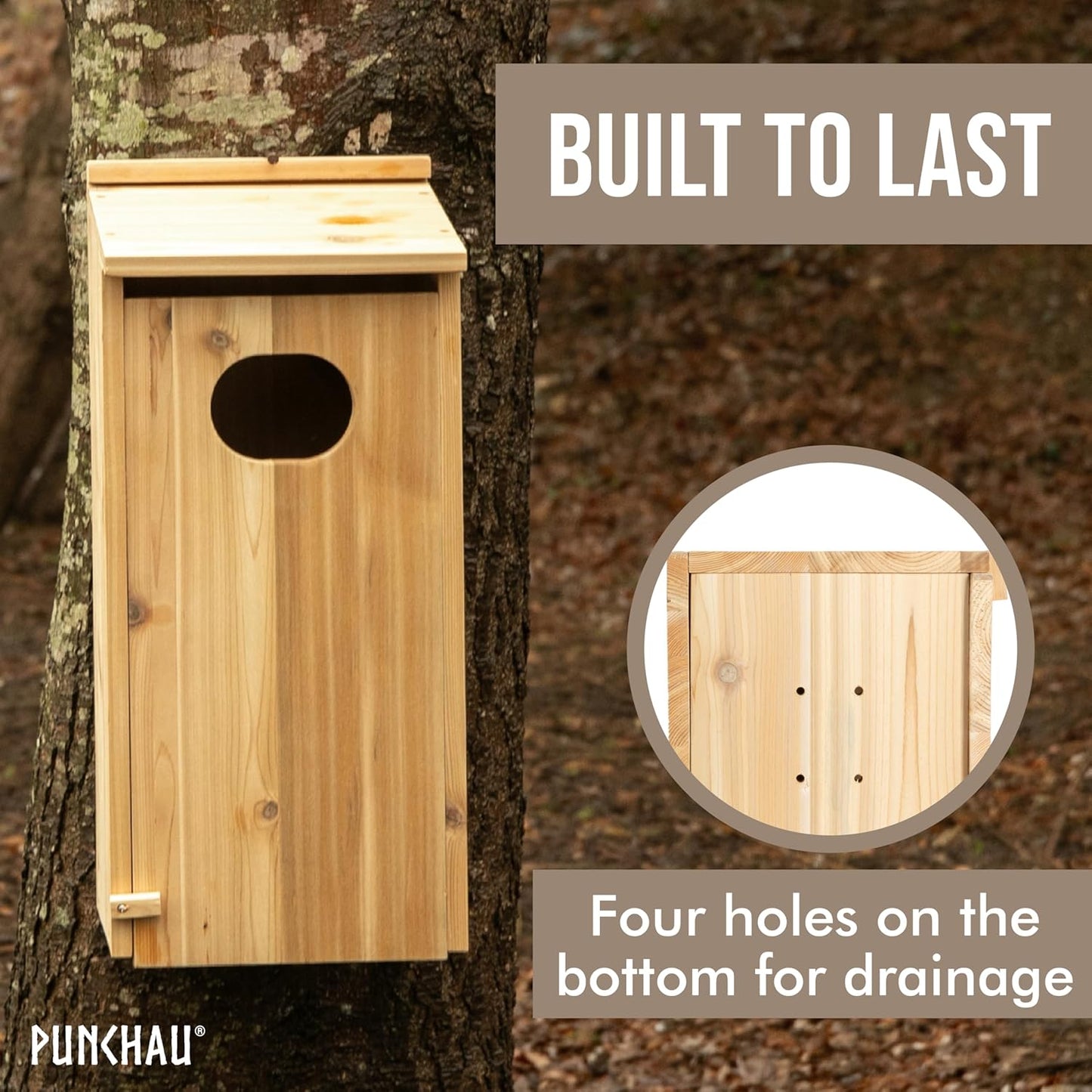 Cedar Wood Duck Houses for Outside - Outdoor Wood Duck Nesting Box and Shelter for Pond and Wetland Ducks - 22x10x10 Inches