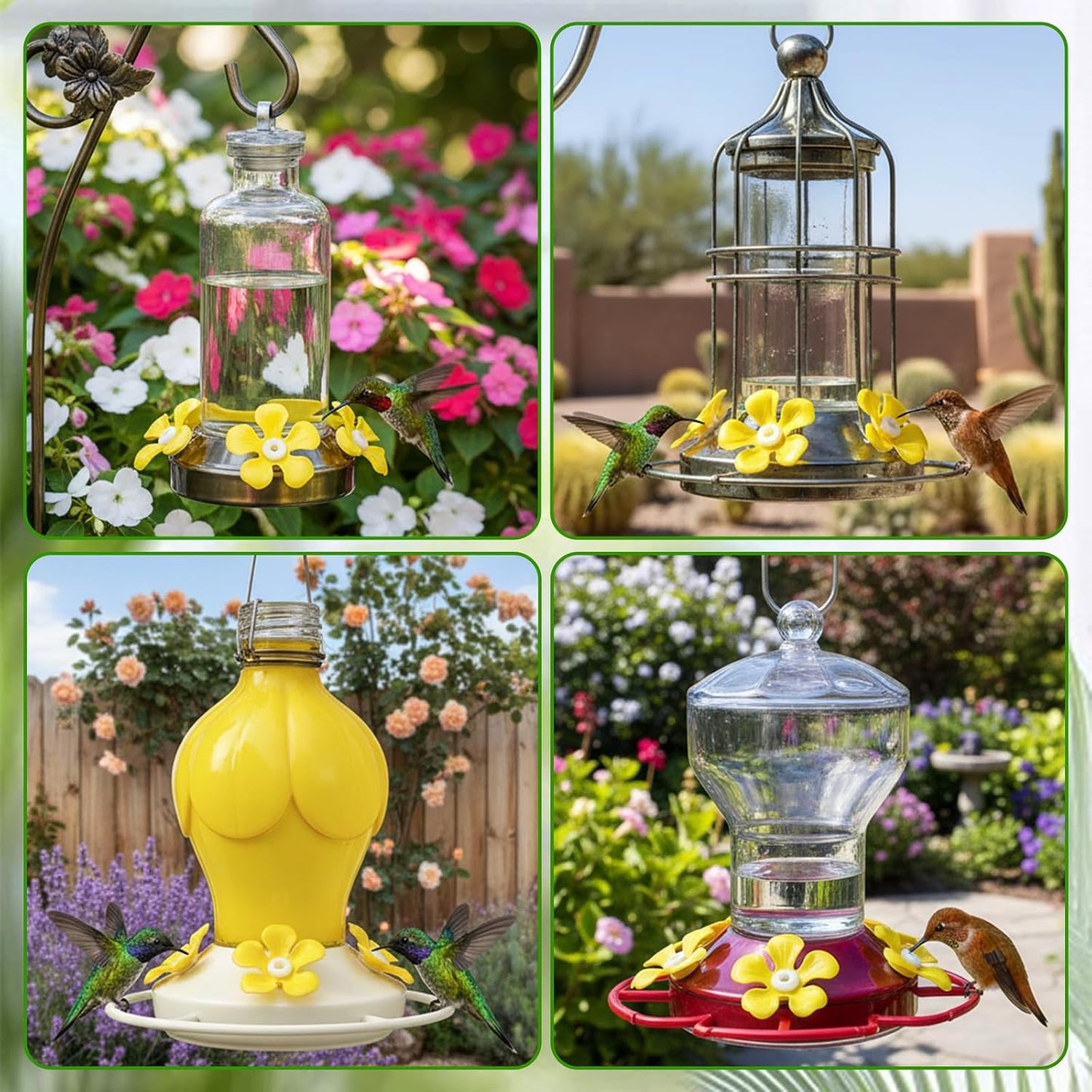 32 PCS Hummingbird Feeder Replacement Flowers, Bee Proof Plastic Blossoms with Cleaning Brushes Feeding Ports Bee Guards Accessories for Outdoor Feeders