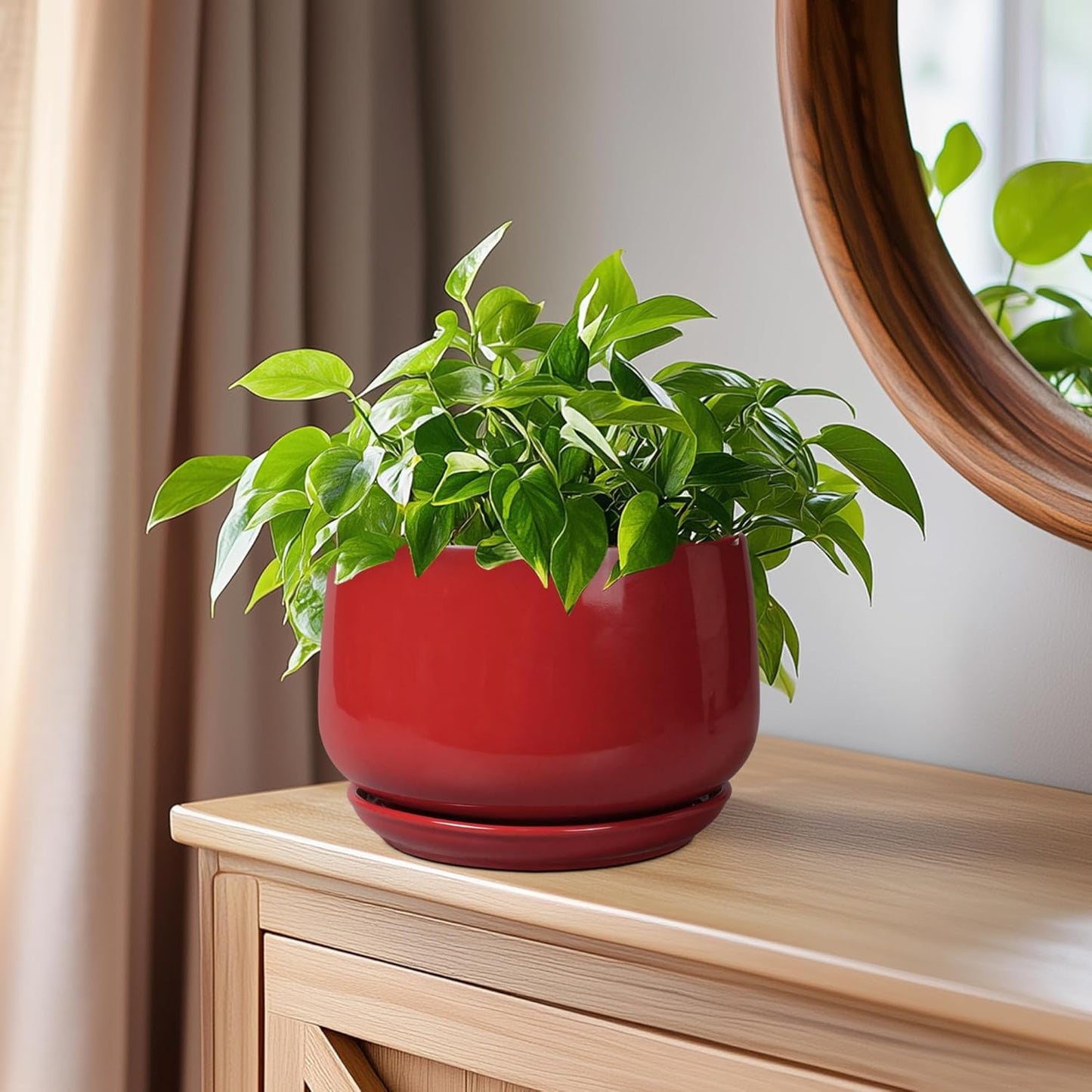 G EPGardening Ceramic Pot for Plants - 6 Inch Plant Pot with Drainage 