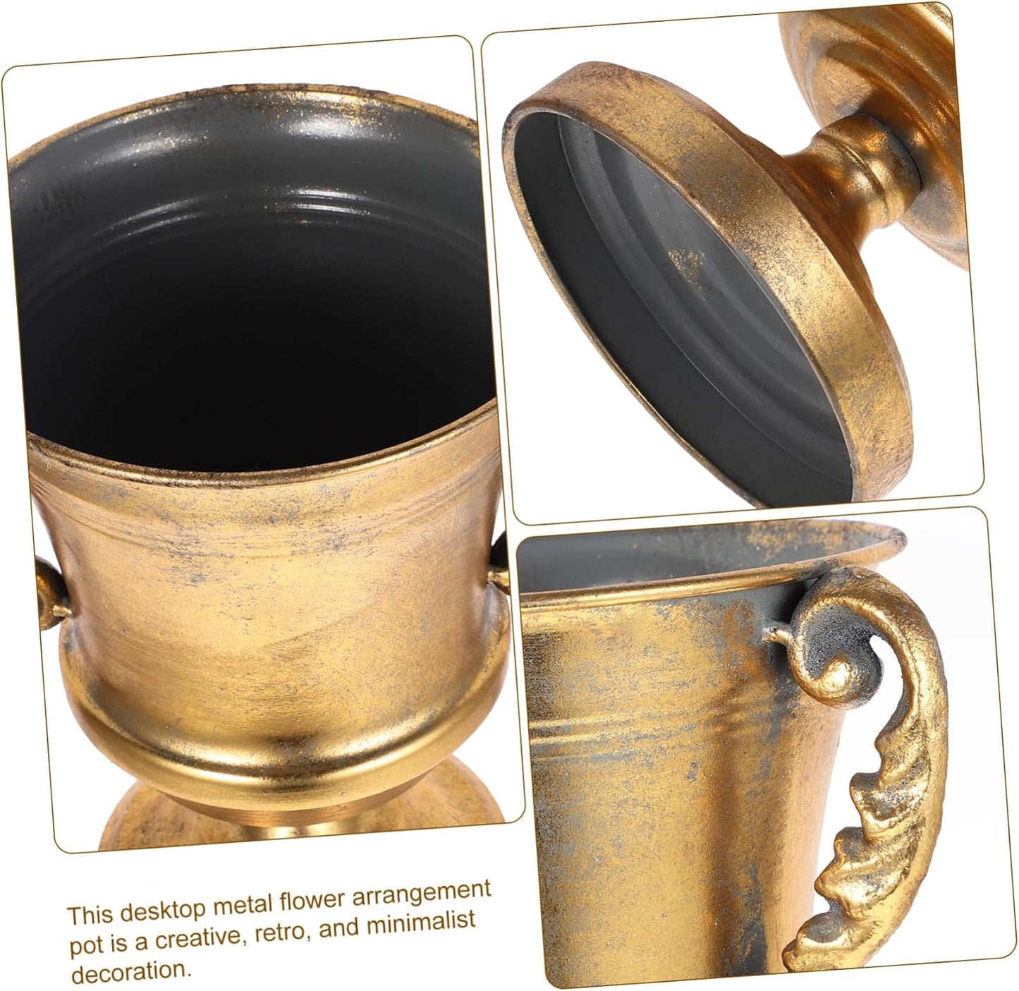 BESTOYARD Retro Metal Flowerpot for Floral Arrangements Elegant Indoor