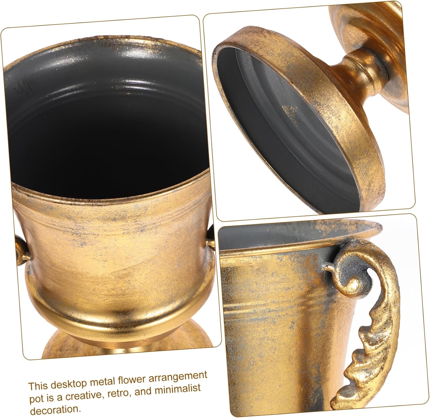 BESTOYARD Retro Metal Flowerpot for Floral Arrangements Elegant Indoor