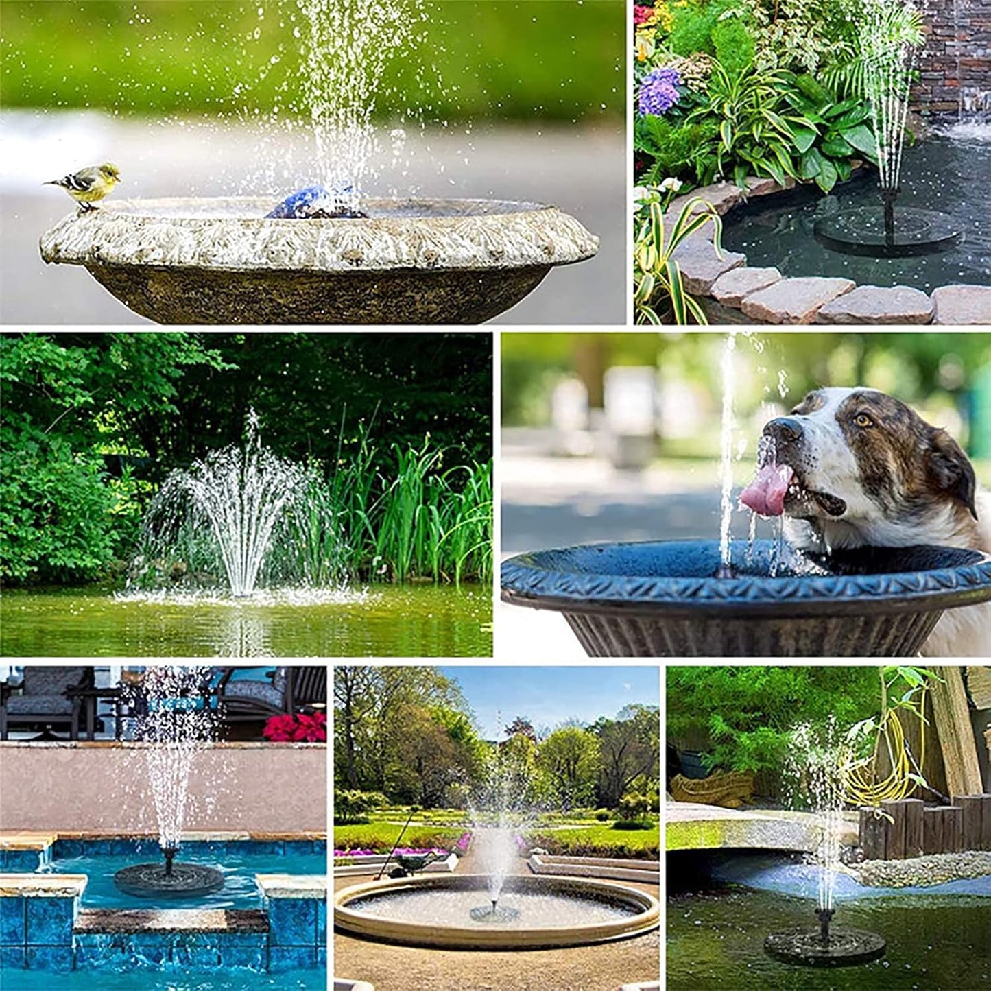 Solar Fountain with LED Lights Bird Bath Solar Water Fountain Floating