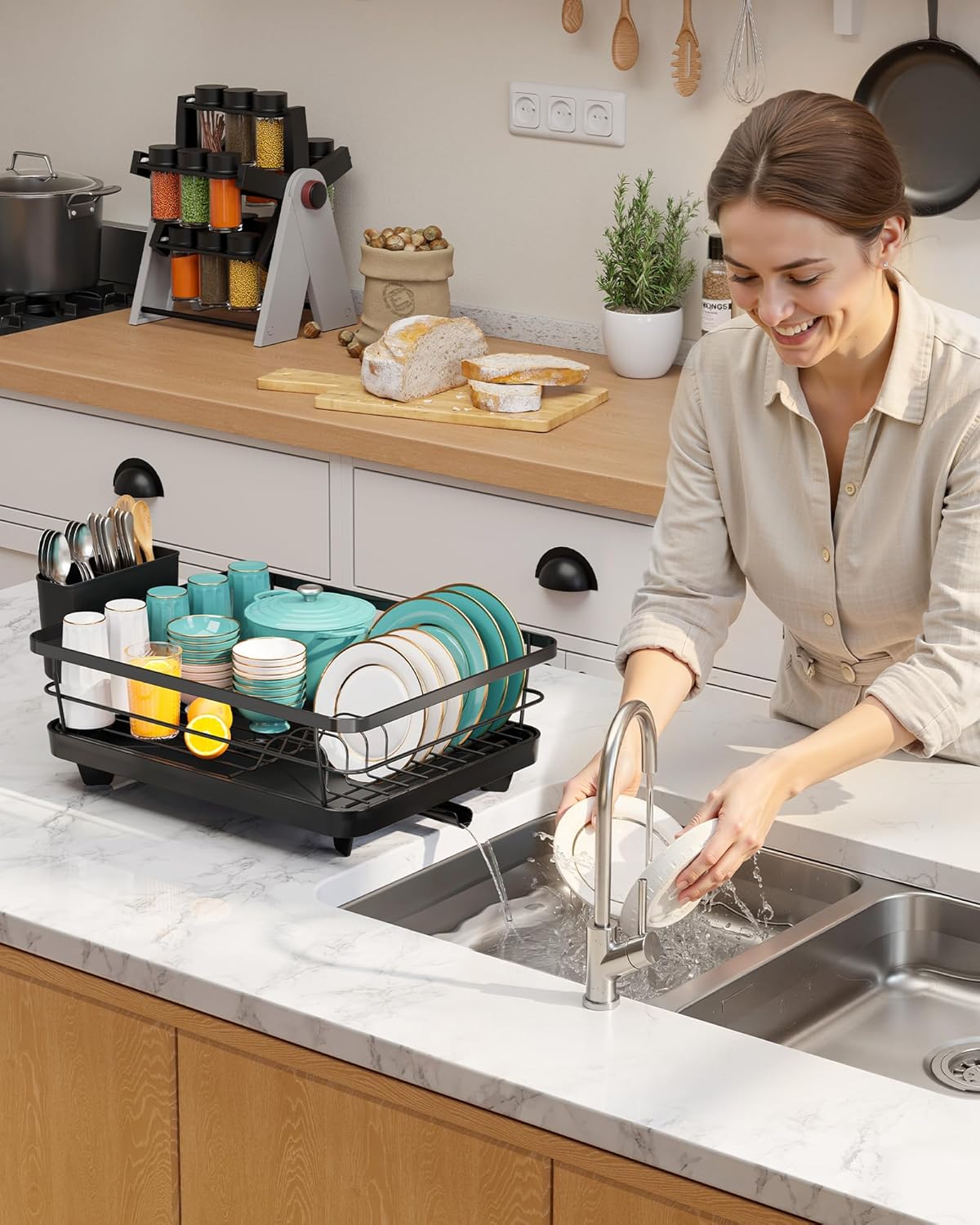 Stainless Steel Dish Drying Rack for Kitchen Counter, Sink Organizatio