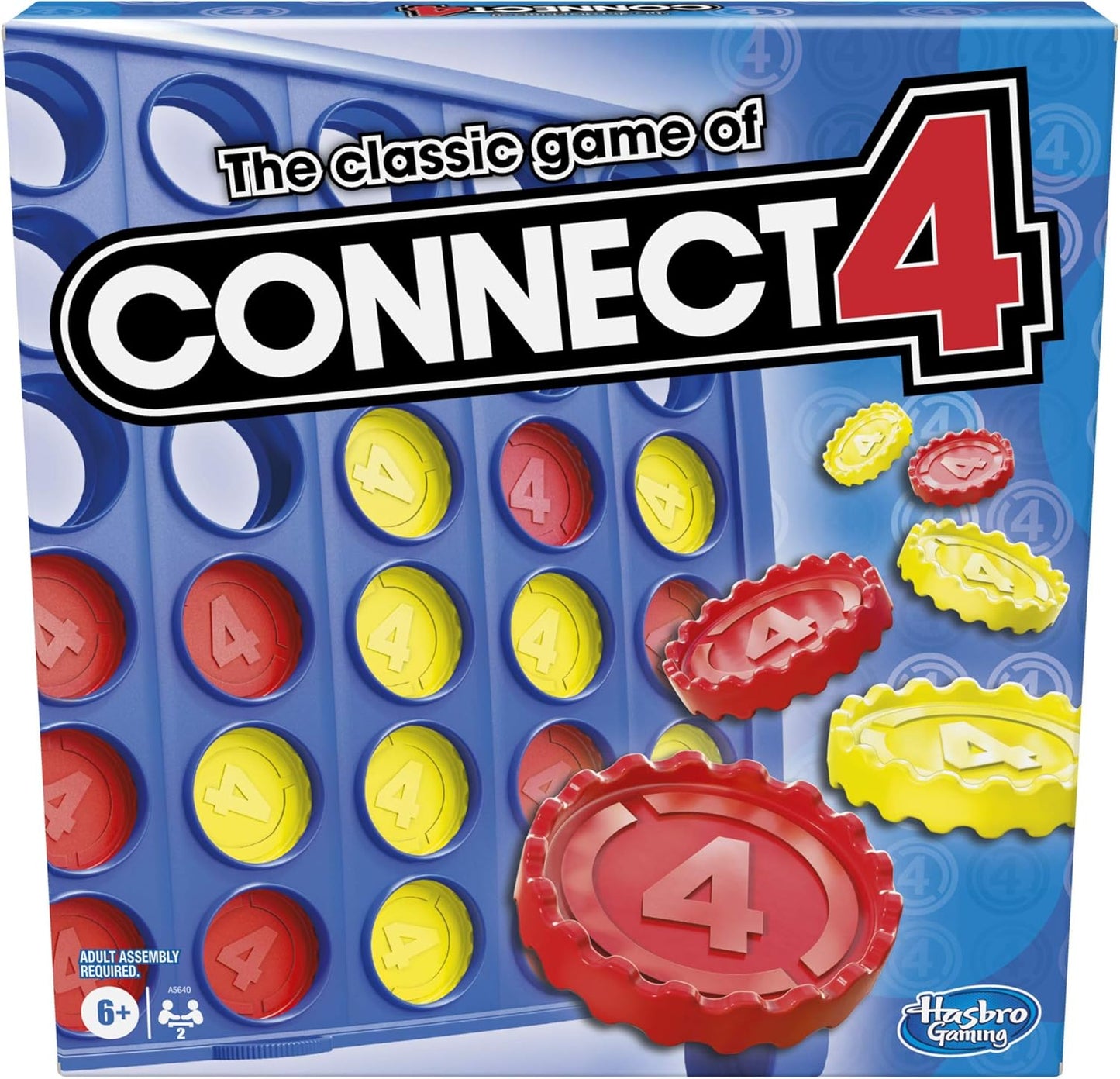 Hasbro Gaming Connect 4 Classic Grid, 4 in a Row Game, Strategy Board 