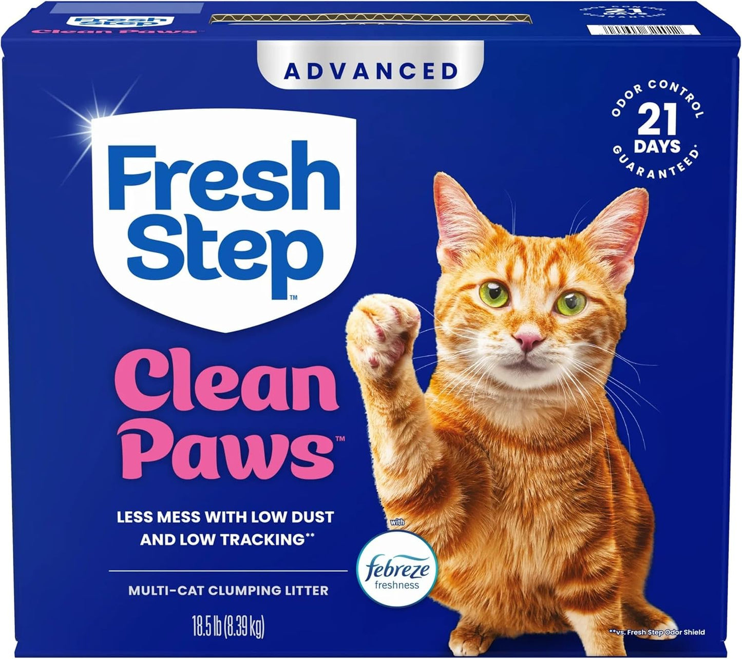 Fresh Step Advanced Clean Paws Multi Cat Clumping Cat Litter with Febr