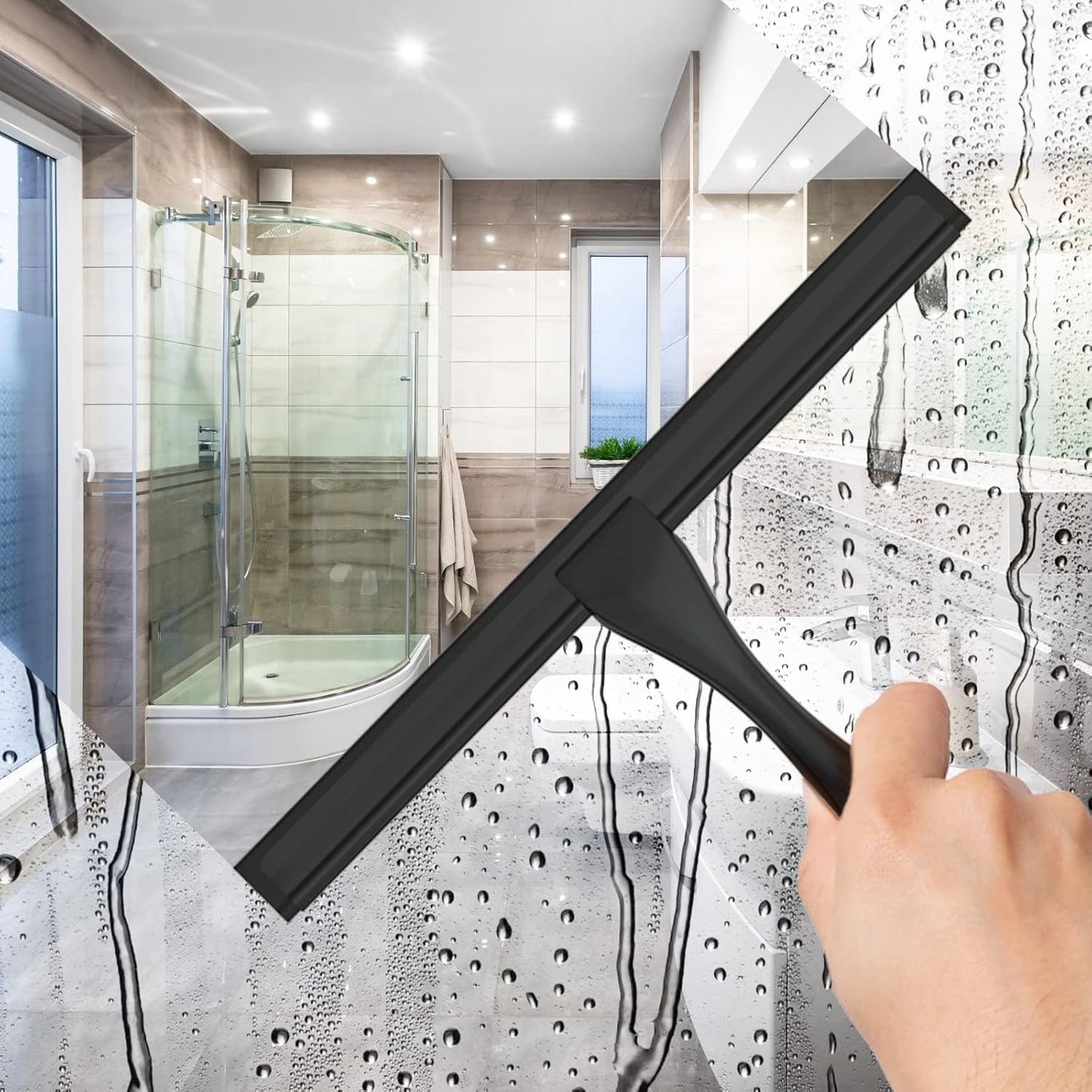 All-Purpose Stainless Steel Shower Squeegee for Shower Glass Door with