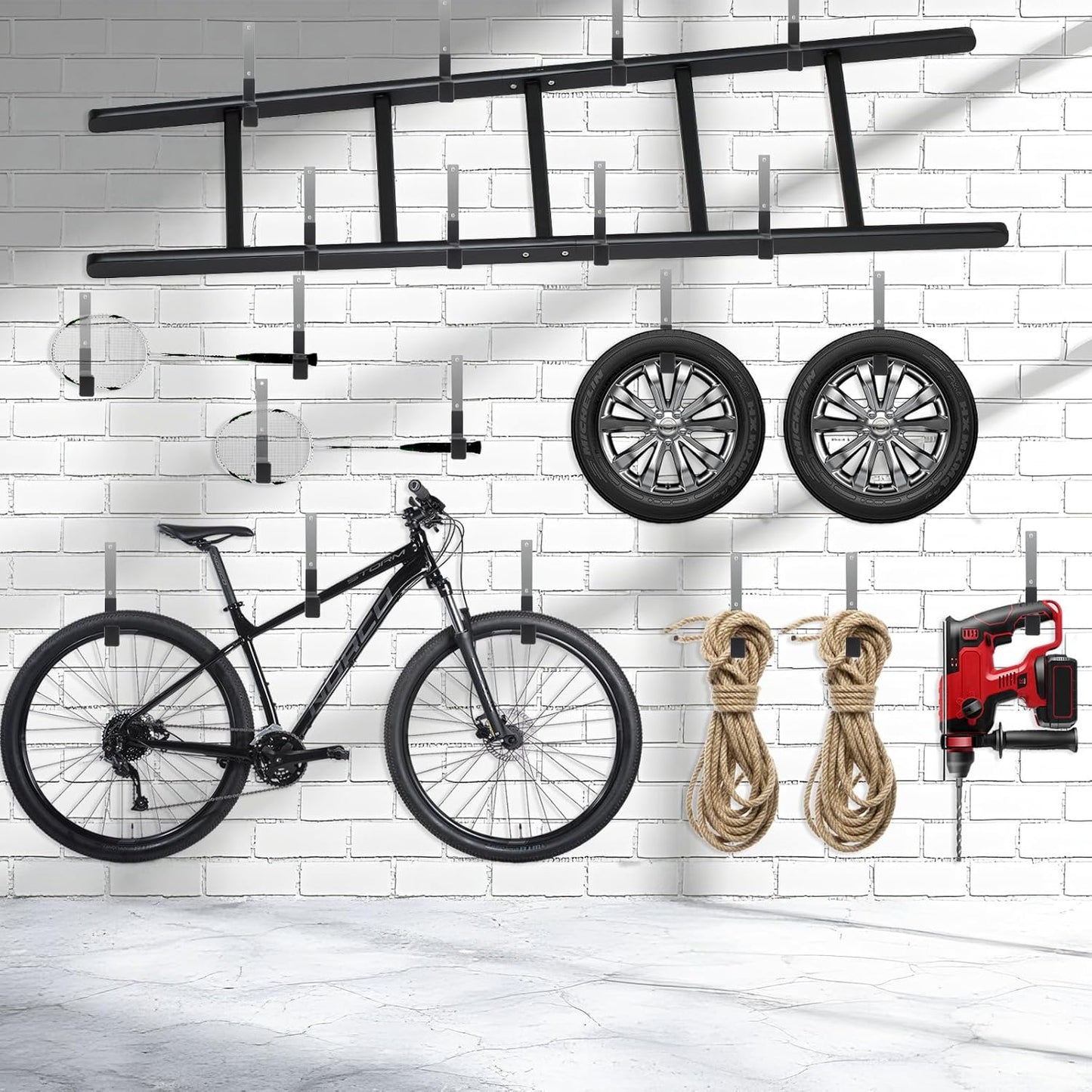 Bivethoi Heavy Duty Steel Hooks, Garage Storage Utility Hooks Garden Tool Organizer, Wall Mount Hooks, Small U Hooks, Steel Garage Garden Hooks(4 Pack)