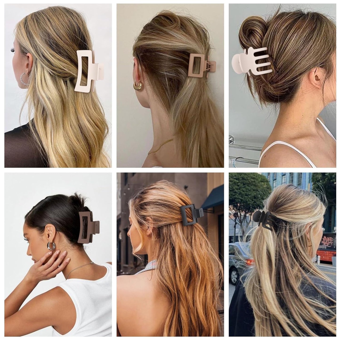12 Pcs Hair Clips for Women 3 Styles Small Medium Large Claw Clips for