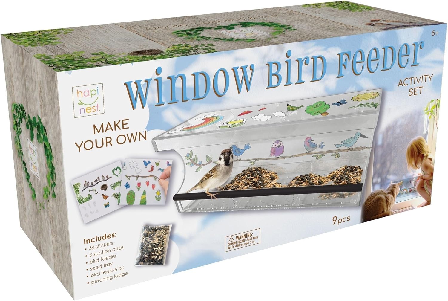 Hapinest Decorate Your Own Window Bird Feeder Craft Kit - Gifts for Ki