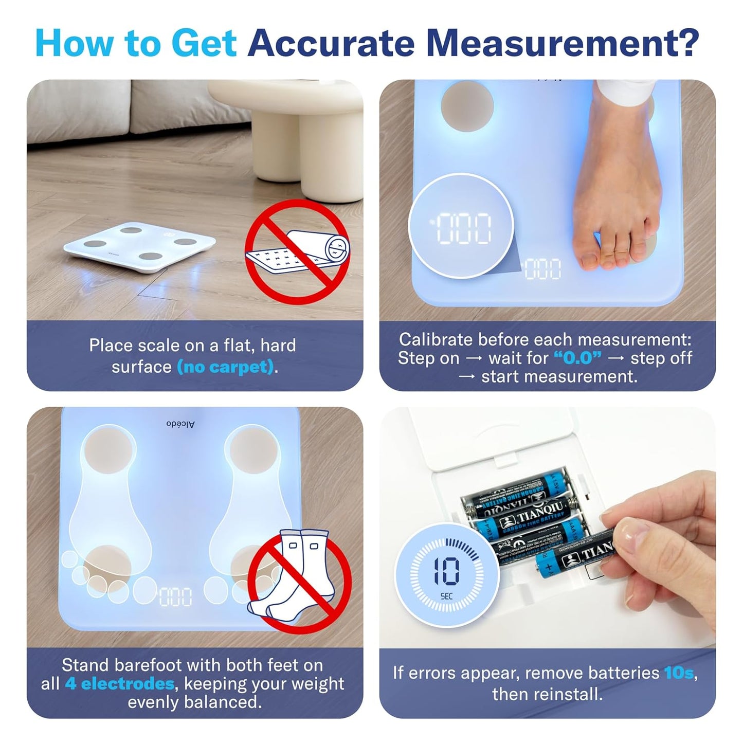 Alcedo Smart Body Fat Scale, Digital Scale with BMI, Fat Percentage, Muscle Mass, Color-Changing with Weight Variation, 400 lb, Bluetooth