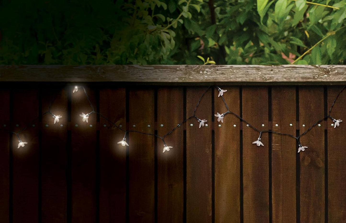IdeaWorks Solar Flower String Lights - Warm White