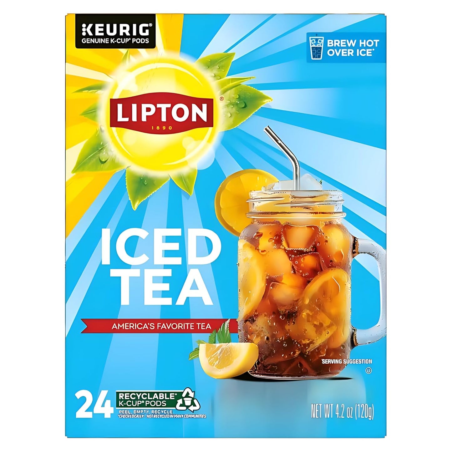 Lipton Unsweetened Black Iced Tea K-Cups 24-Pack for Keurig Coffee Mak