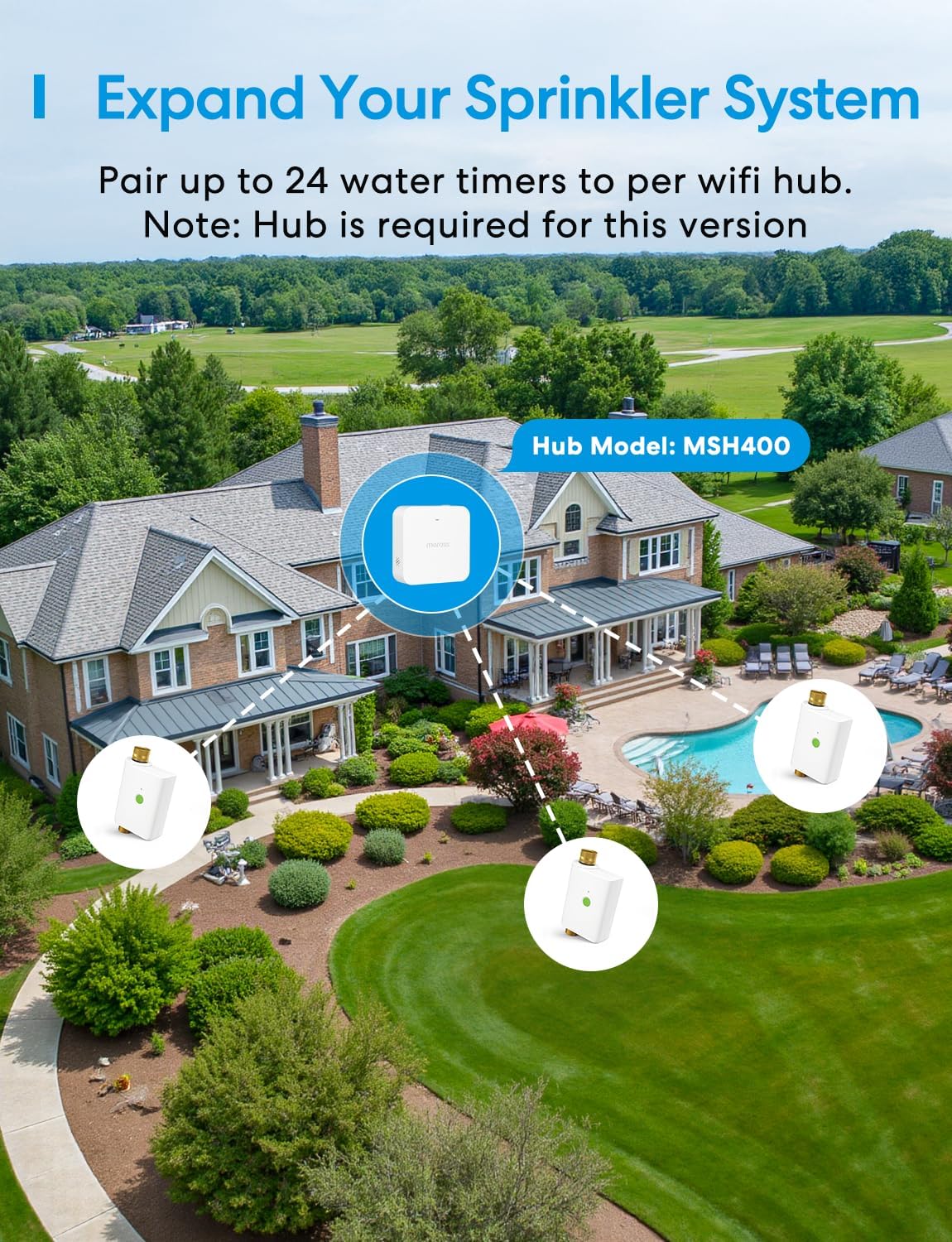 meross WiFi Water Hose Timer, Smart Sprinkler Timer with Brass Inlet &
